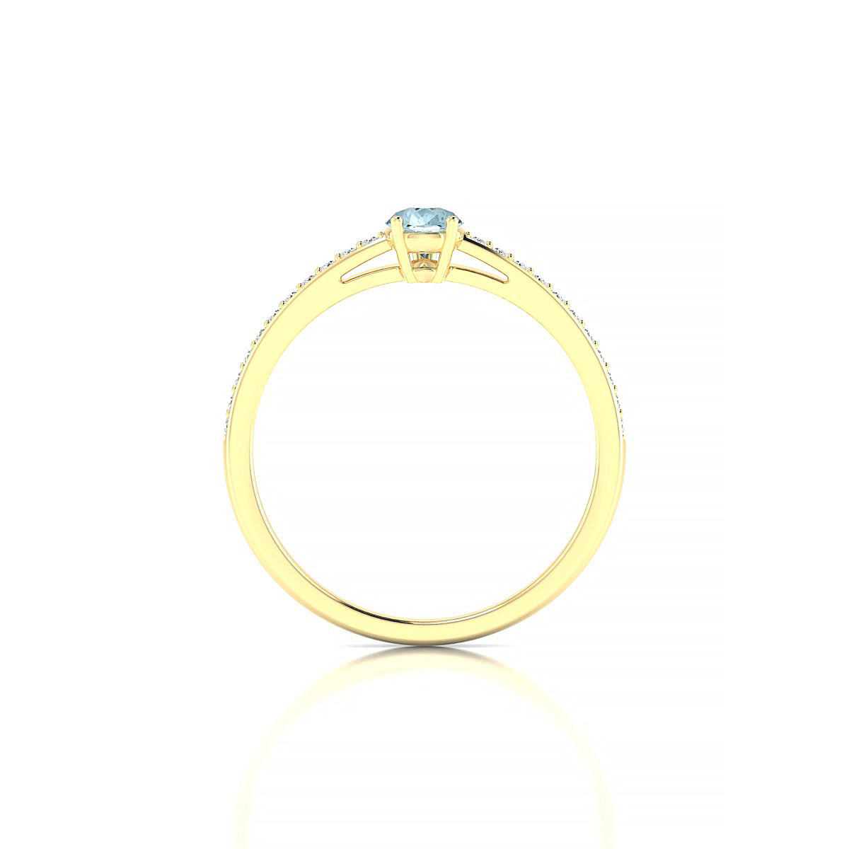 Promise | 18k Yellow Gold 6 x 4 mm Pear Aquamarine Ring