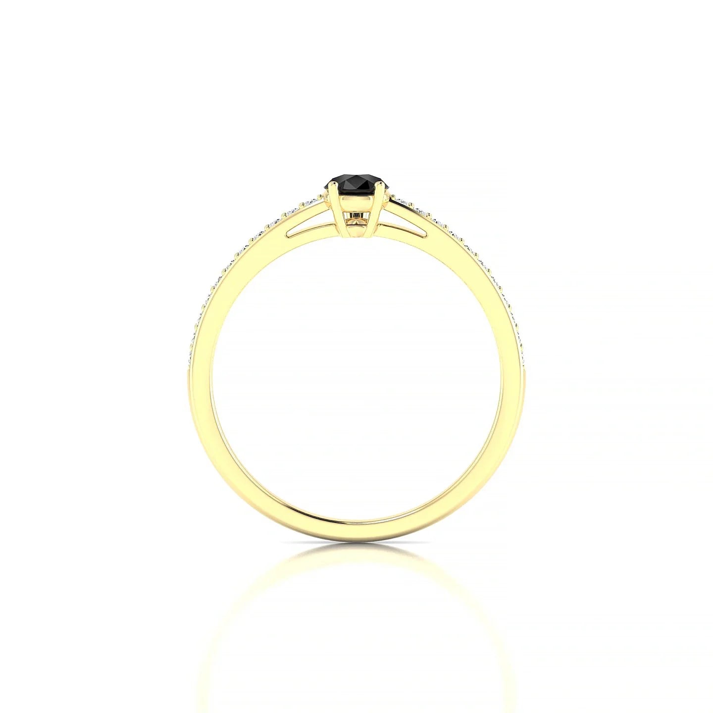 Promise | 18k Yellow Gold 6 x 4 mm Pear Black Diamond Ring