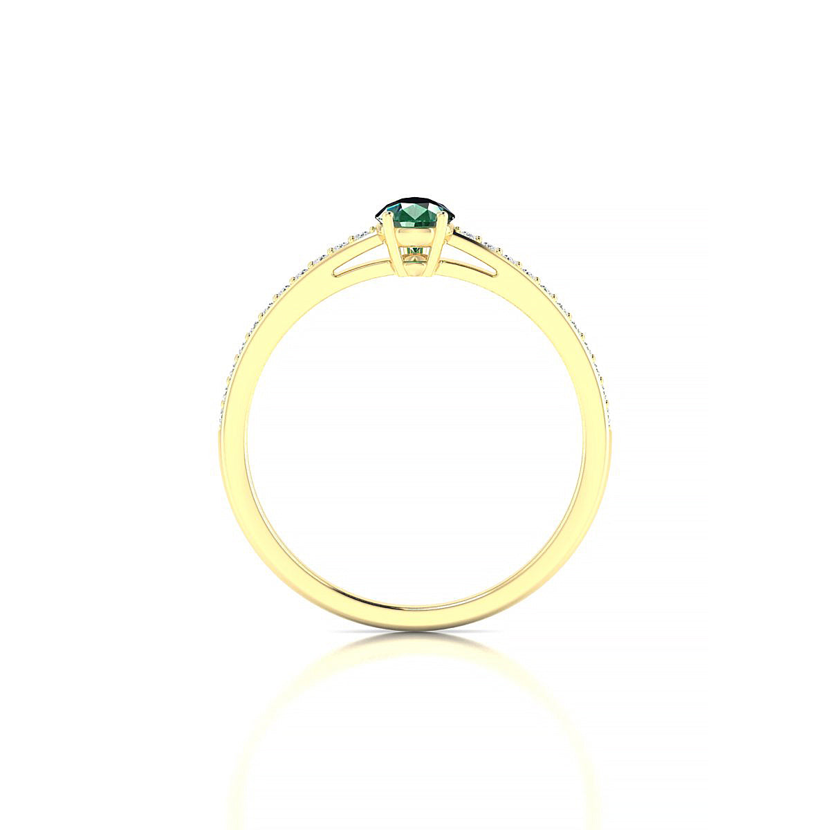 Promise | 18k Yellow Gold 6 x 4 mm Pear Emerald Ring