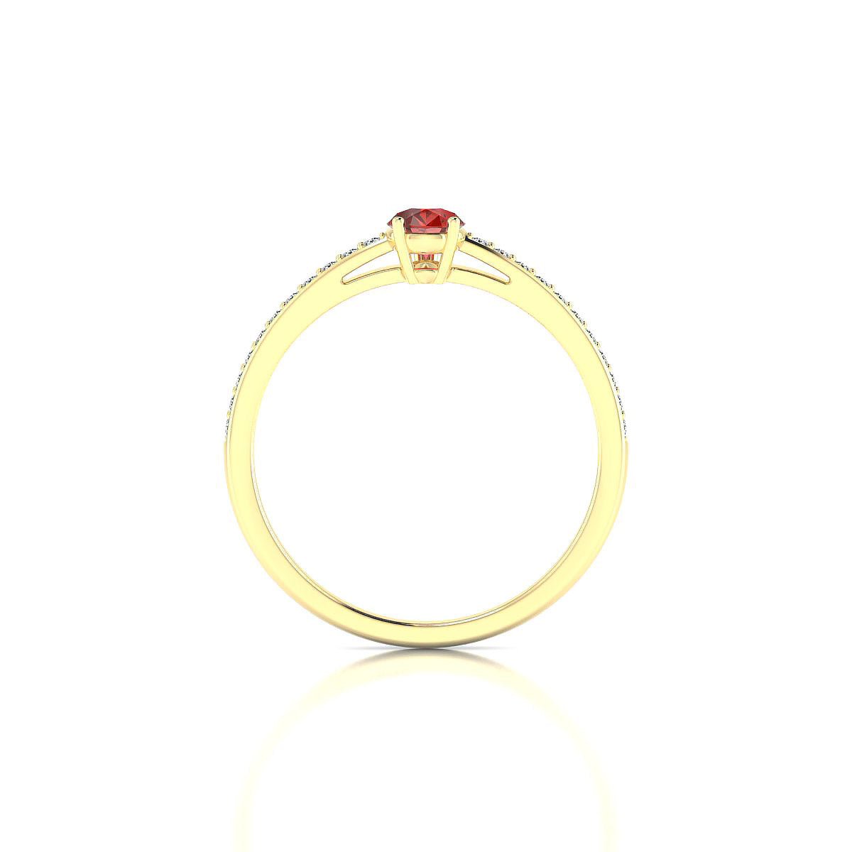 Promise | 18k Yellow Gold 6 x 4 mm Pear Garnet Ring