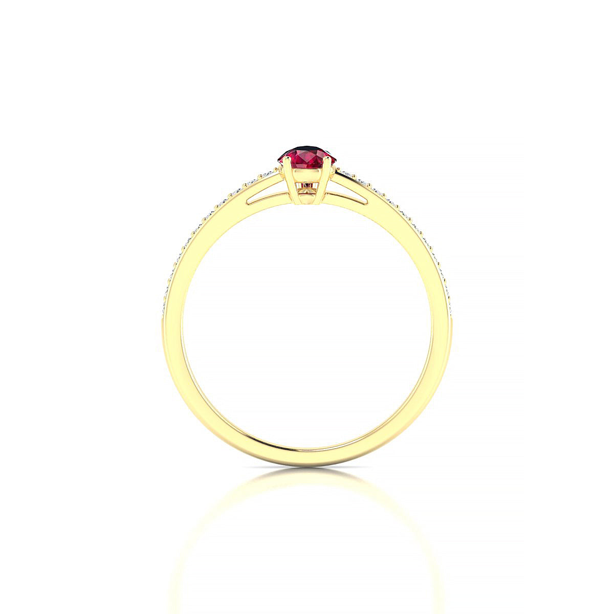 Promise | 18k Yellow Gold 6 x 4 mm Pear Ruby Ring