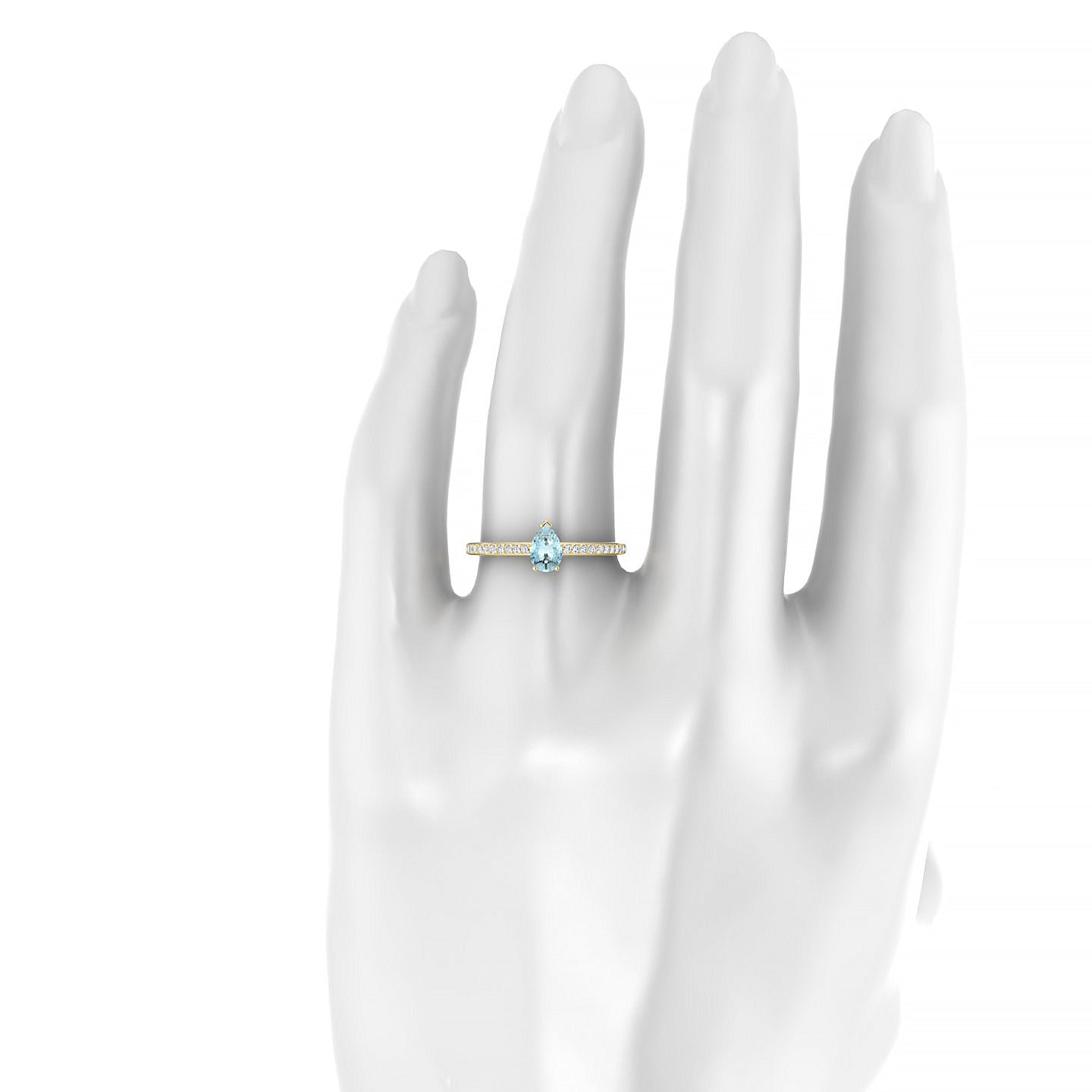 Promise | 18k Yellow Gold 6 x 4 mm Pear Aquamarine Ring