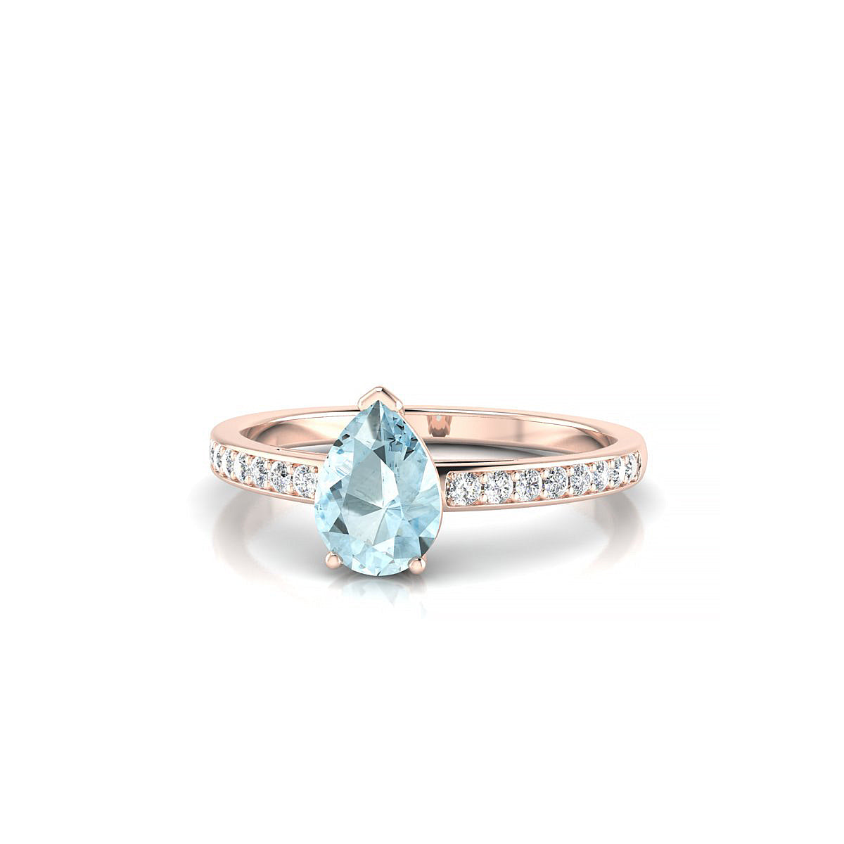 Promise | 18k Rose Gold 7 x 5 mm Pear Aquamarine Ring
