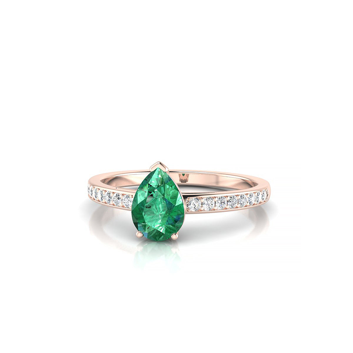 Promise | 18k Rose Gold 7 x 5 mm Pear Emerald Ring