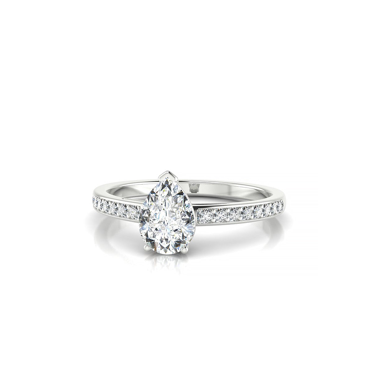Promise | 18k White Gold 7 x 5 mm Pear Diamond Ring