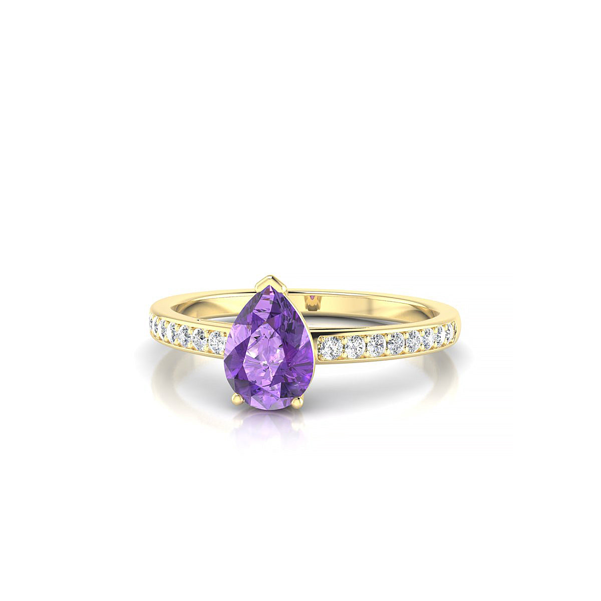 Promise | 18k Yellow Gold 7 x 5 mm Pear Amethyst Ring