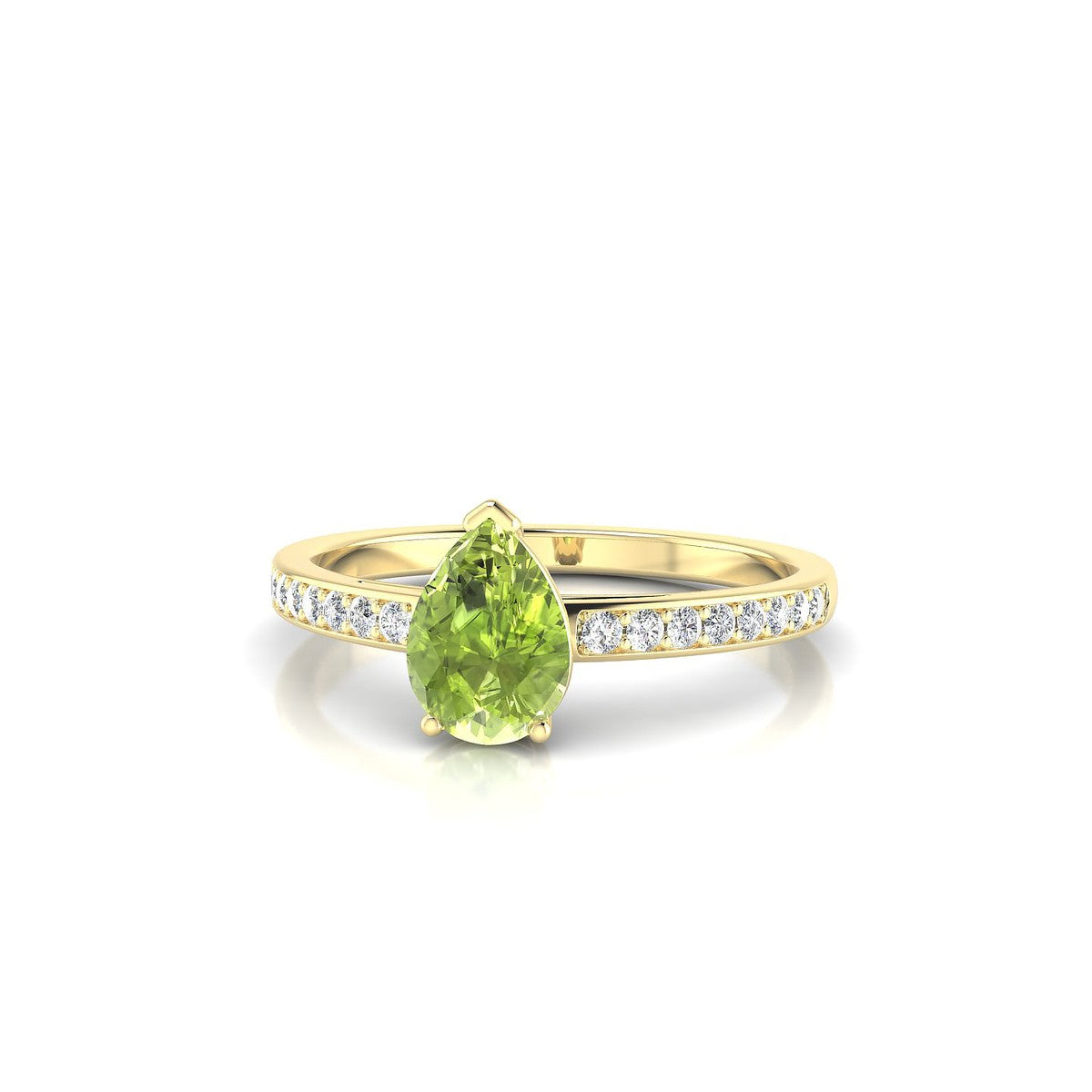 Promise | 18k Yellow Gold 7 x 5 mm Pear Peridot Ring
