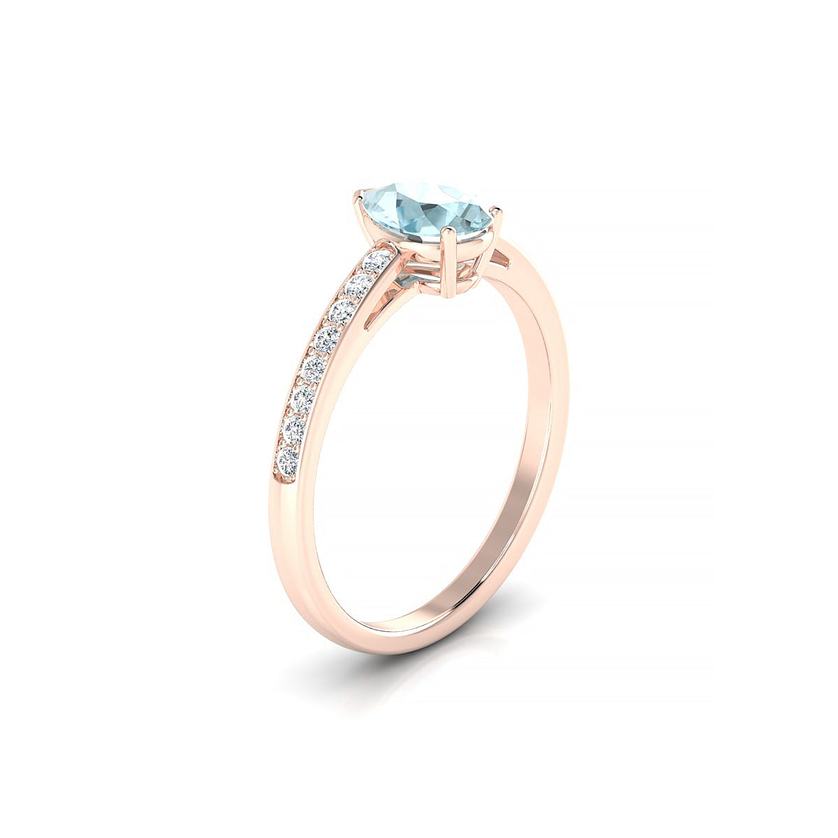 Promise | 18k Rose Gold 7 x 5 mm Pear Aquamarine Ring