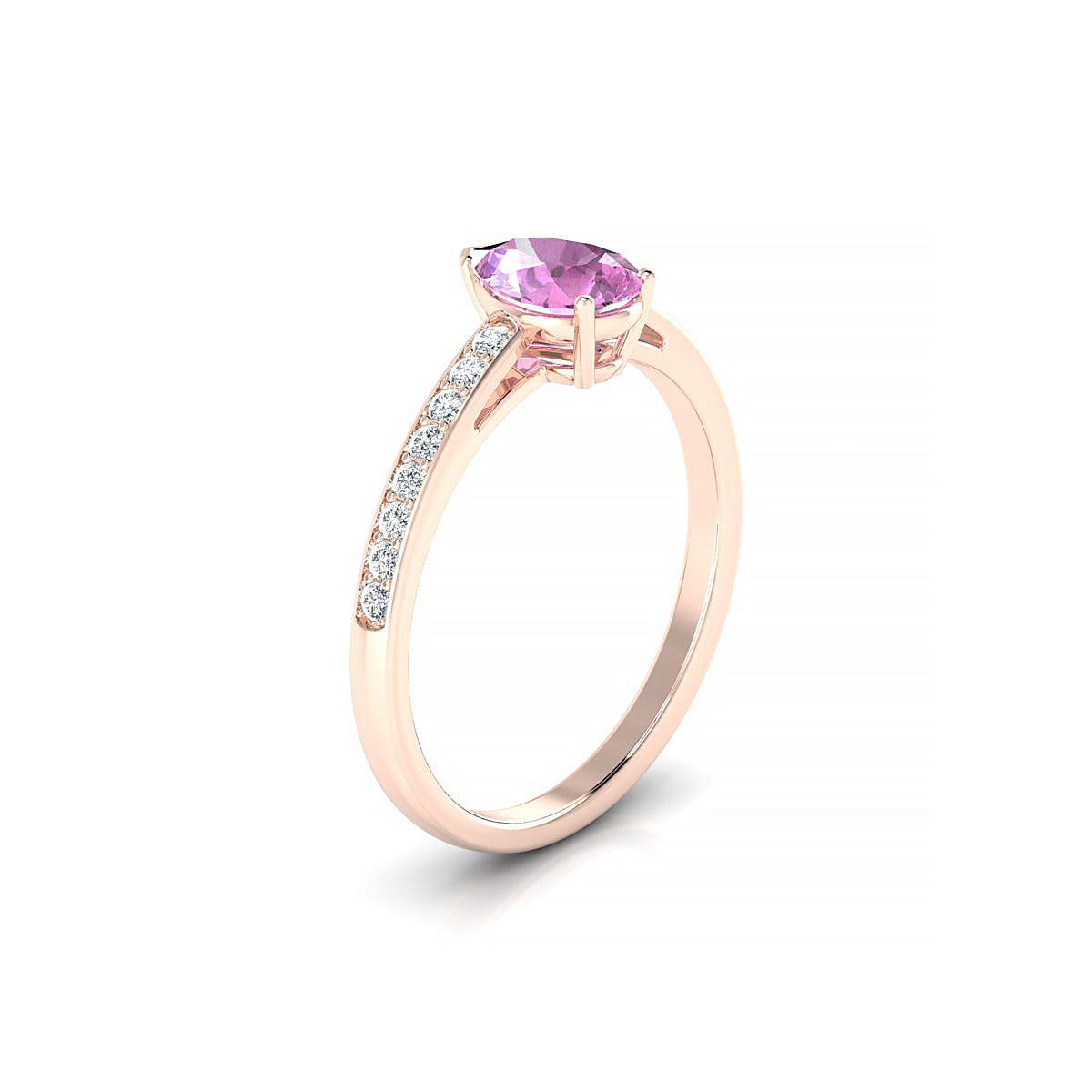Promise | 18k Rose Gold 7 x 5 mm Pear Pink Sapphire Ring