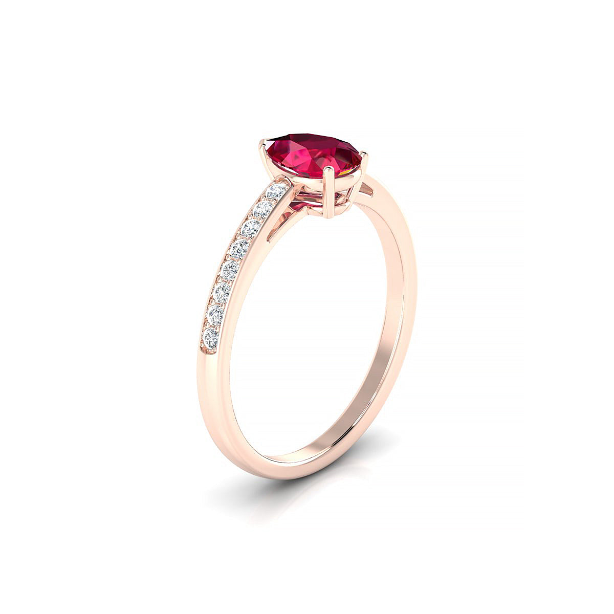 Promise | 18k Rose Gold 7 x 5 mm Pear Ruby Ring