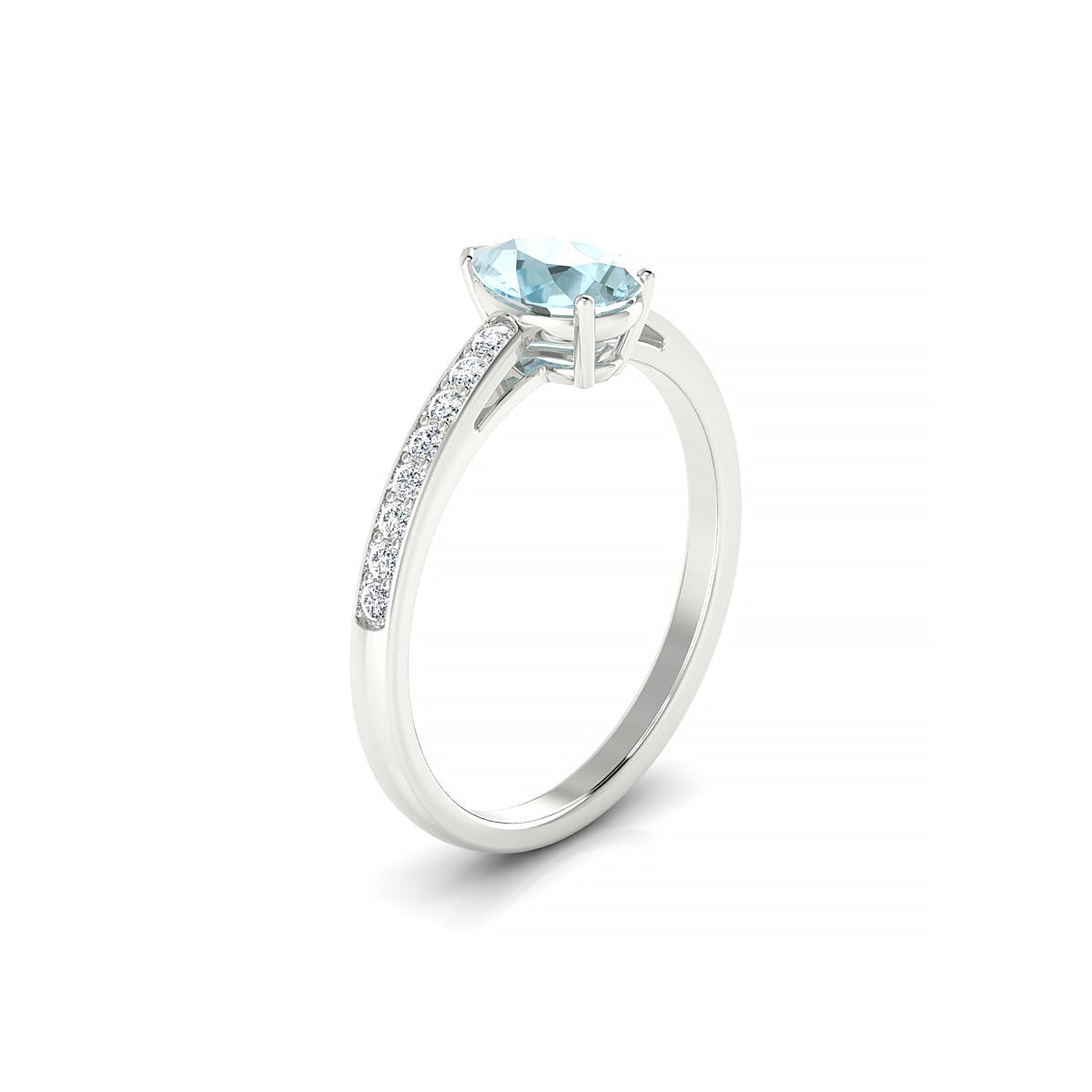 Promise | 18k White Gold 7 x 5 mm Pear Aquamarine Ring