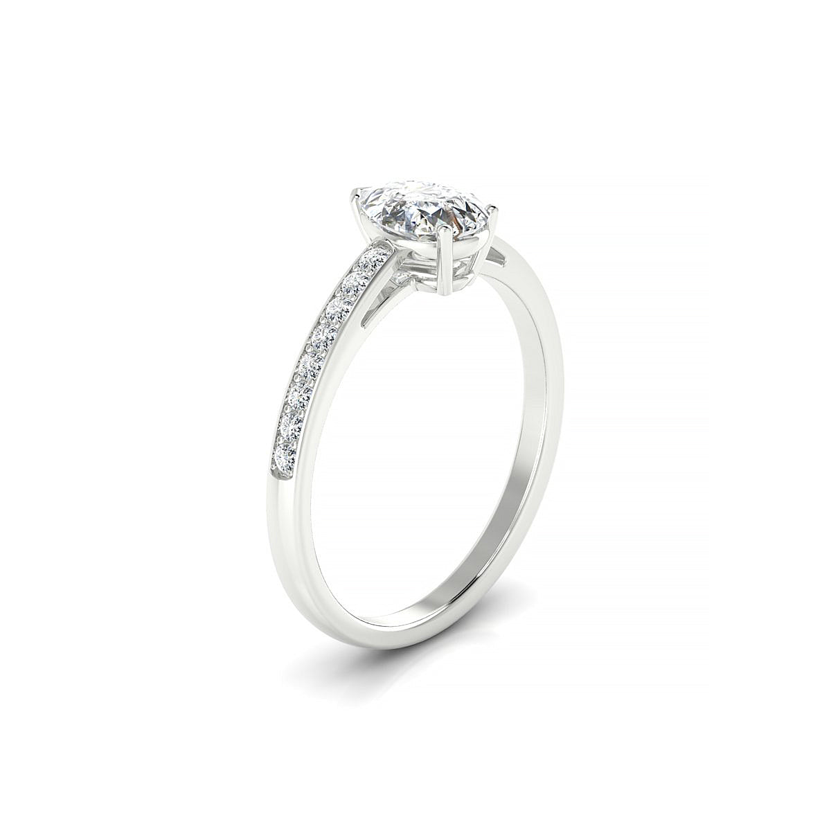 Promise | 18k White Gold 7 x 5 mm Pear Diamond Ring