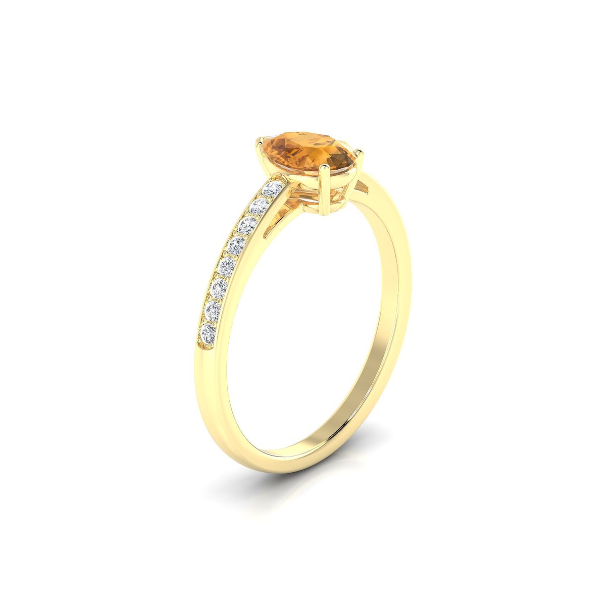 Promise | 18k Yellow Gold 7 x 5 mm Pear Citrine Ring