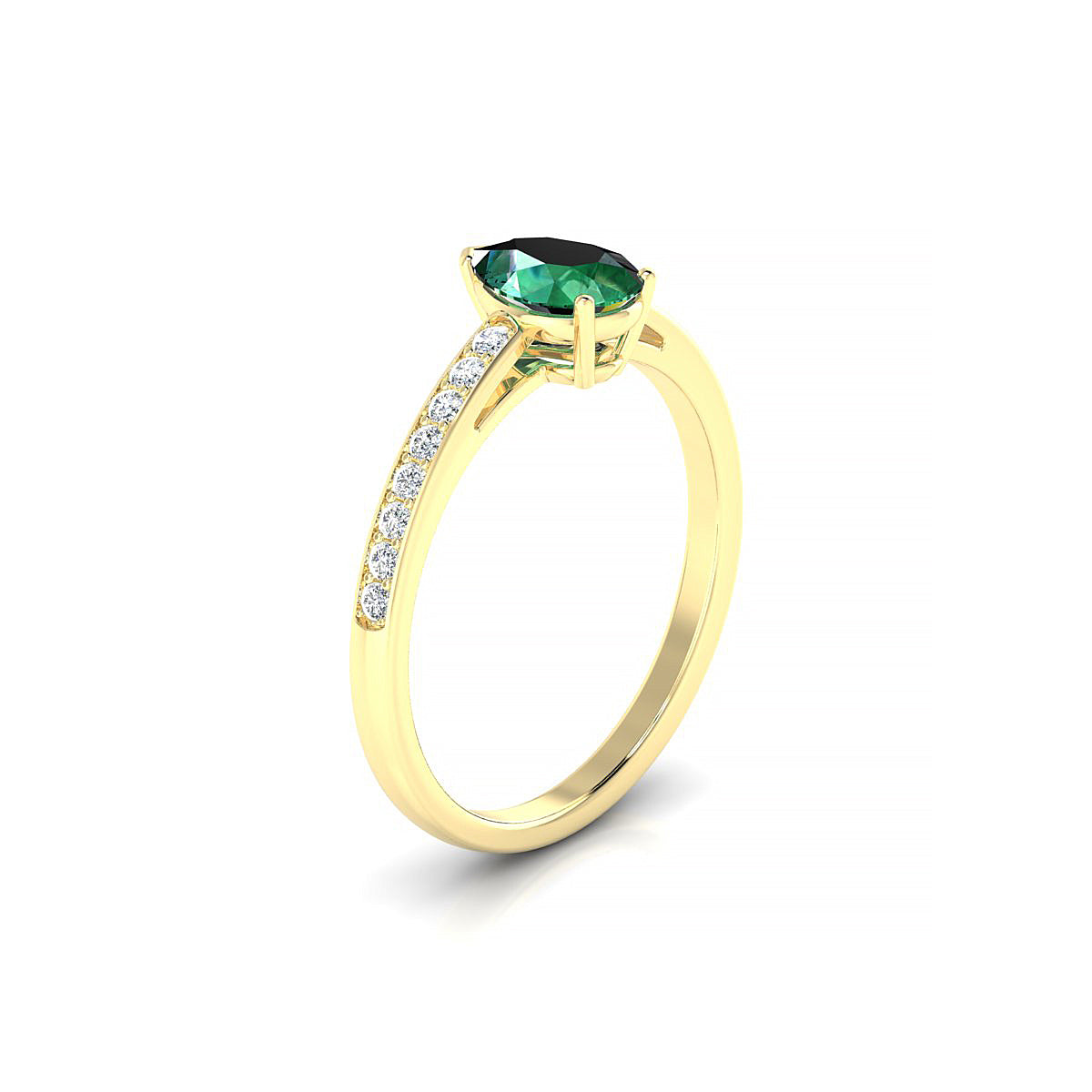 Promise | 18k Yellow Gold 7 x 5 mm Pear Emerald Ring