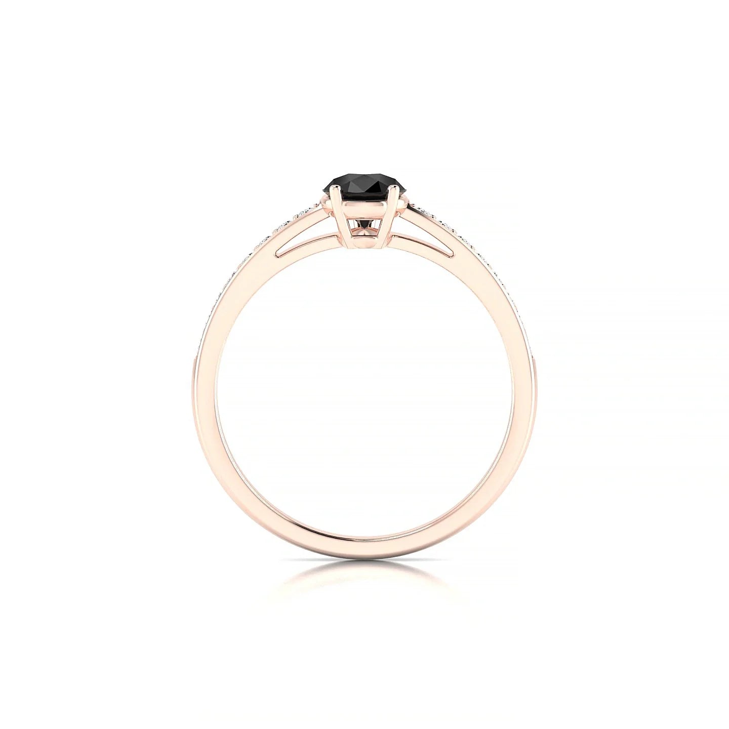 Promise | 18k Rose Gold 7 x 5 mm Pear Black Diamond Ring