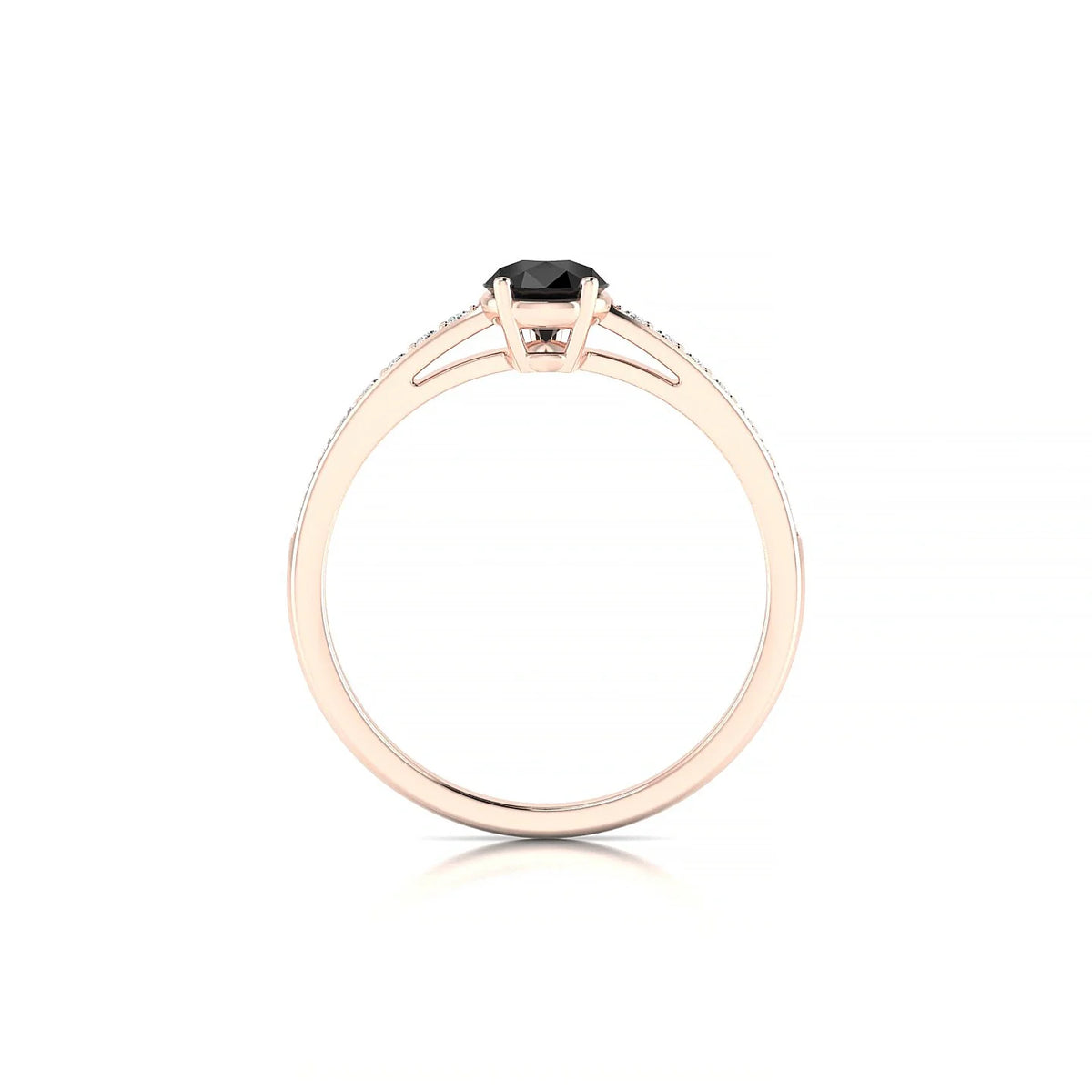Promise | 18k Rose Gold 7 x 5 mm Pear Black Diamond Ring