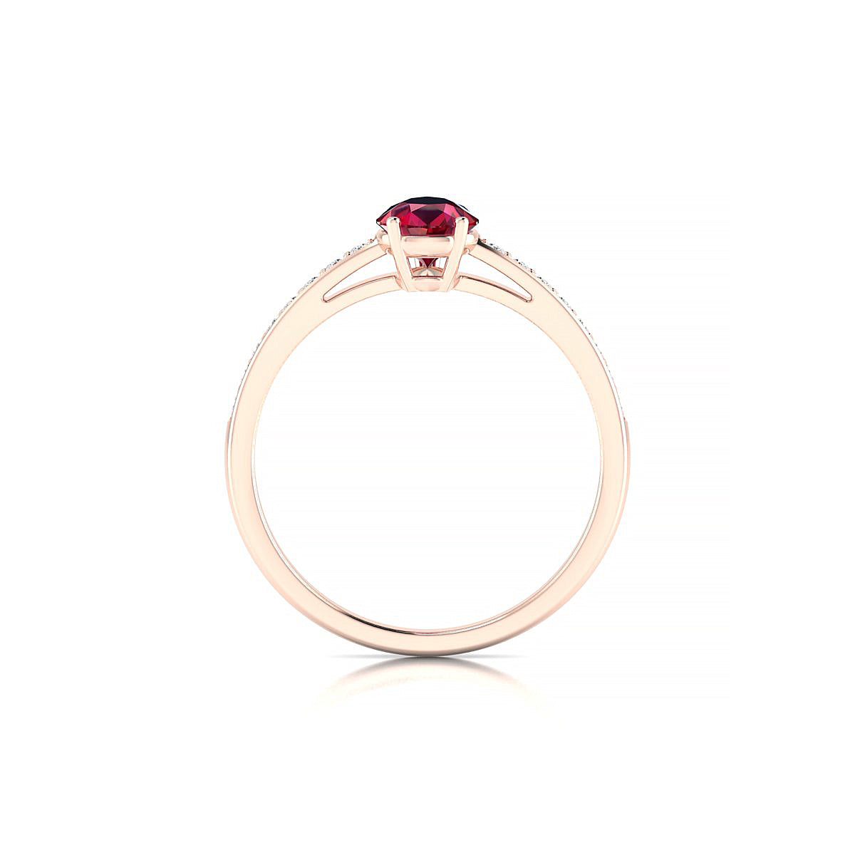 Promise | 18k Rose Gold 7 x 5 mm Pear Ruby Ring