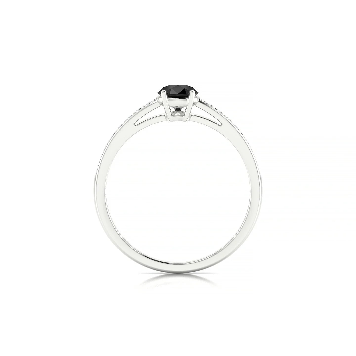 Promise | 18k White Gold 7 x 5 mm Pear Black Diamond Ring