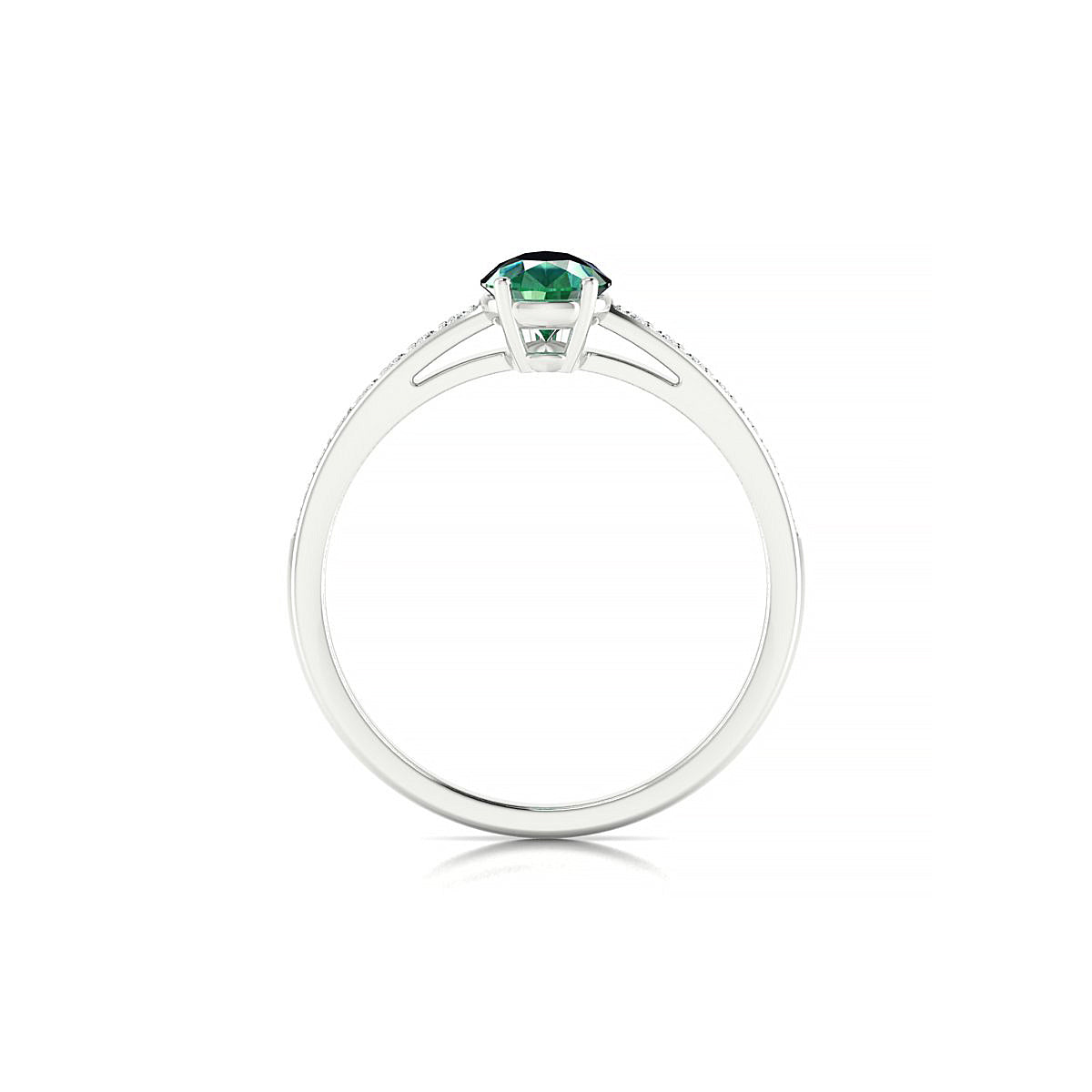 Promise | 18k White Gold 7 x 5 mm Pear Emerald Ring