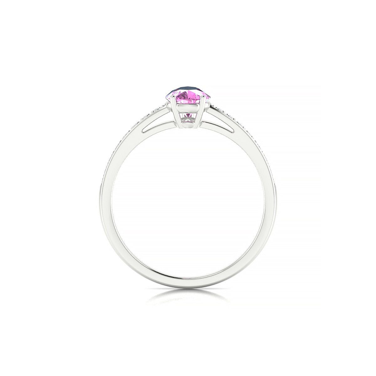 Promise | 18k White Gold 7 x 5 mm Pear Pink Sapphire Ring