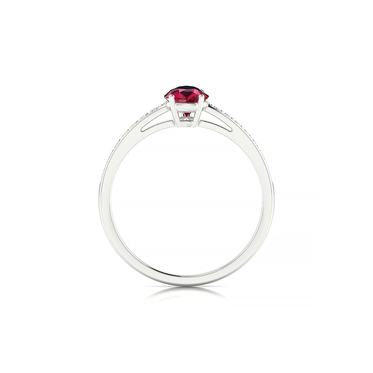 Promise | 18k White Gold 7 x 5 mm Pear Ruby Ring
