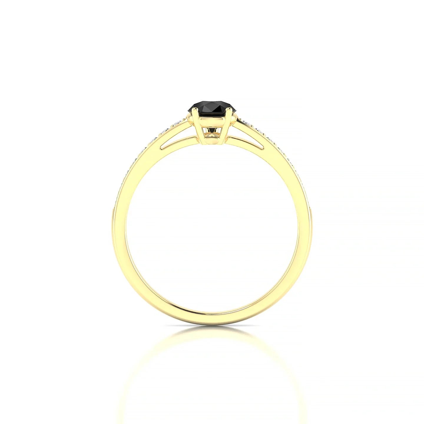 Promise | 18k Yellow Gold 7 x 5 mm Pear Black Diamond Ring