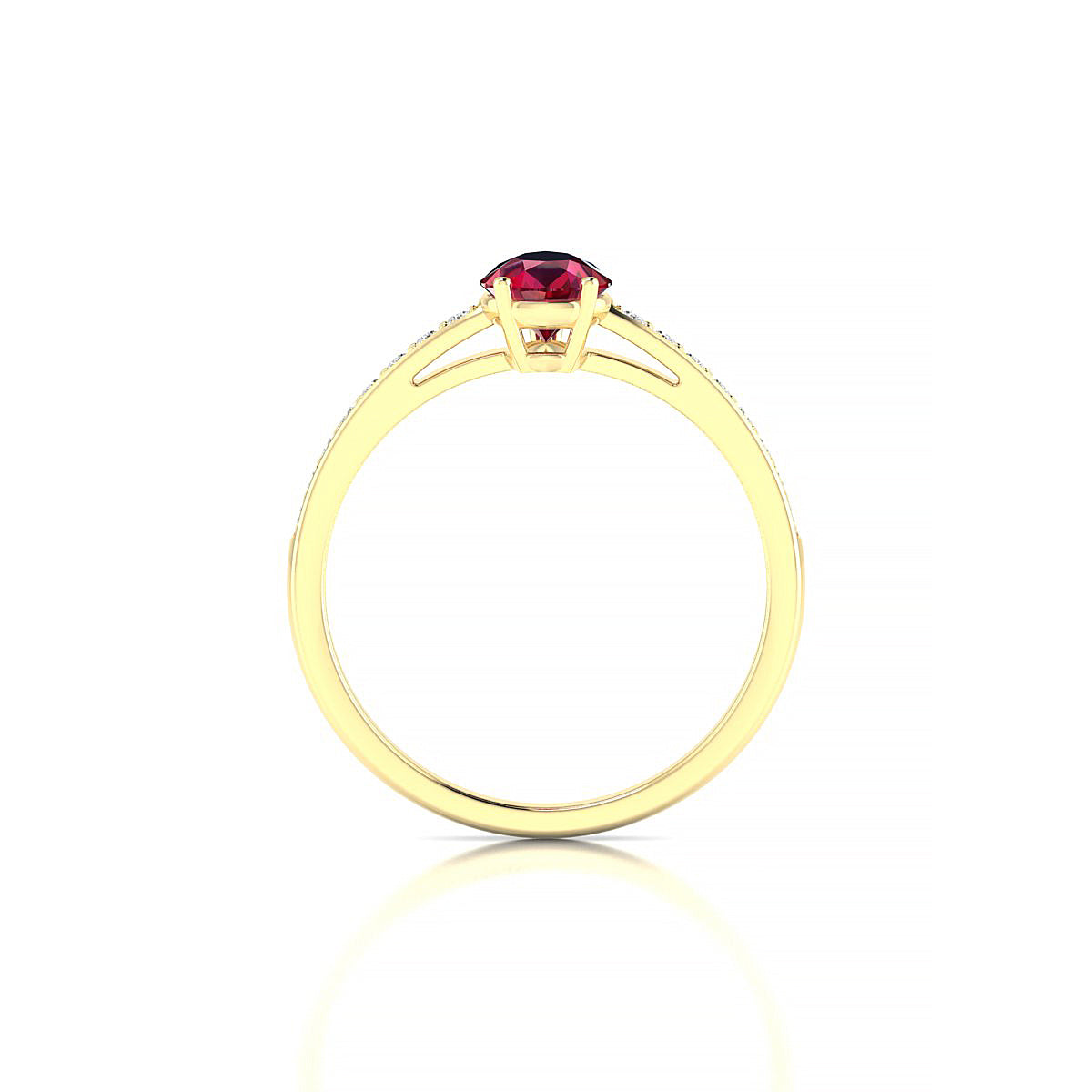 Promise | 18k Yellow Gold 7 x 5 mm Pear Ruby Ring