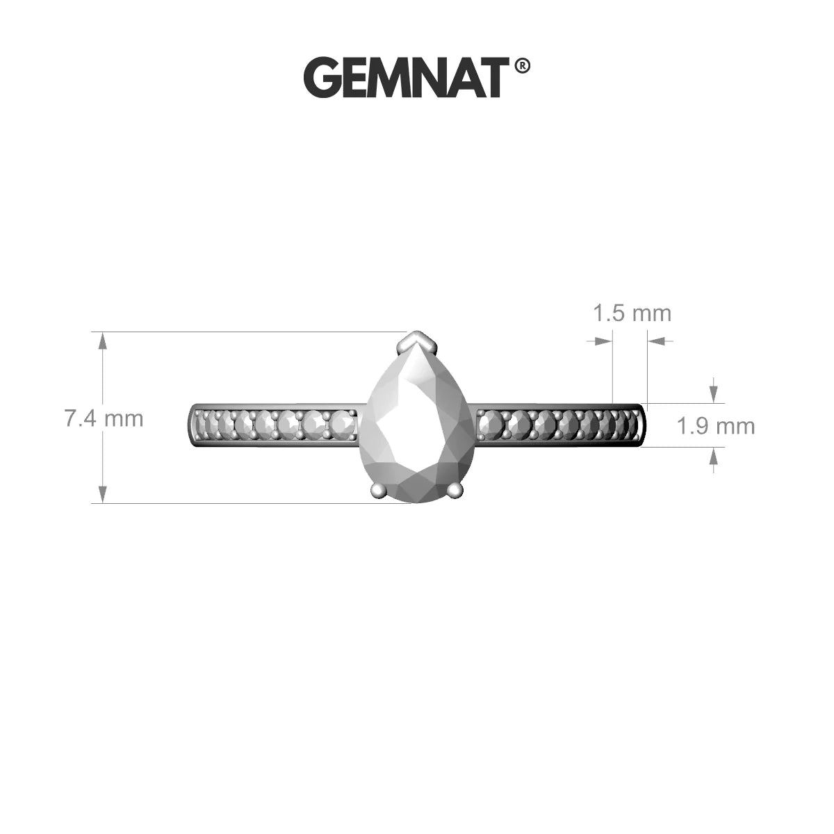 Promise | 18k Yellow Gold 7 x 5 mm Pear Rhodolite Ring