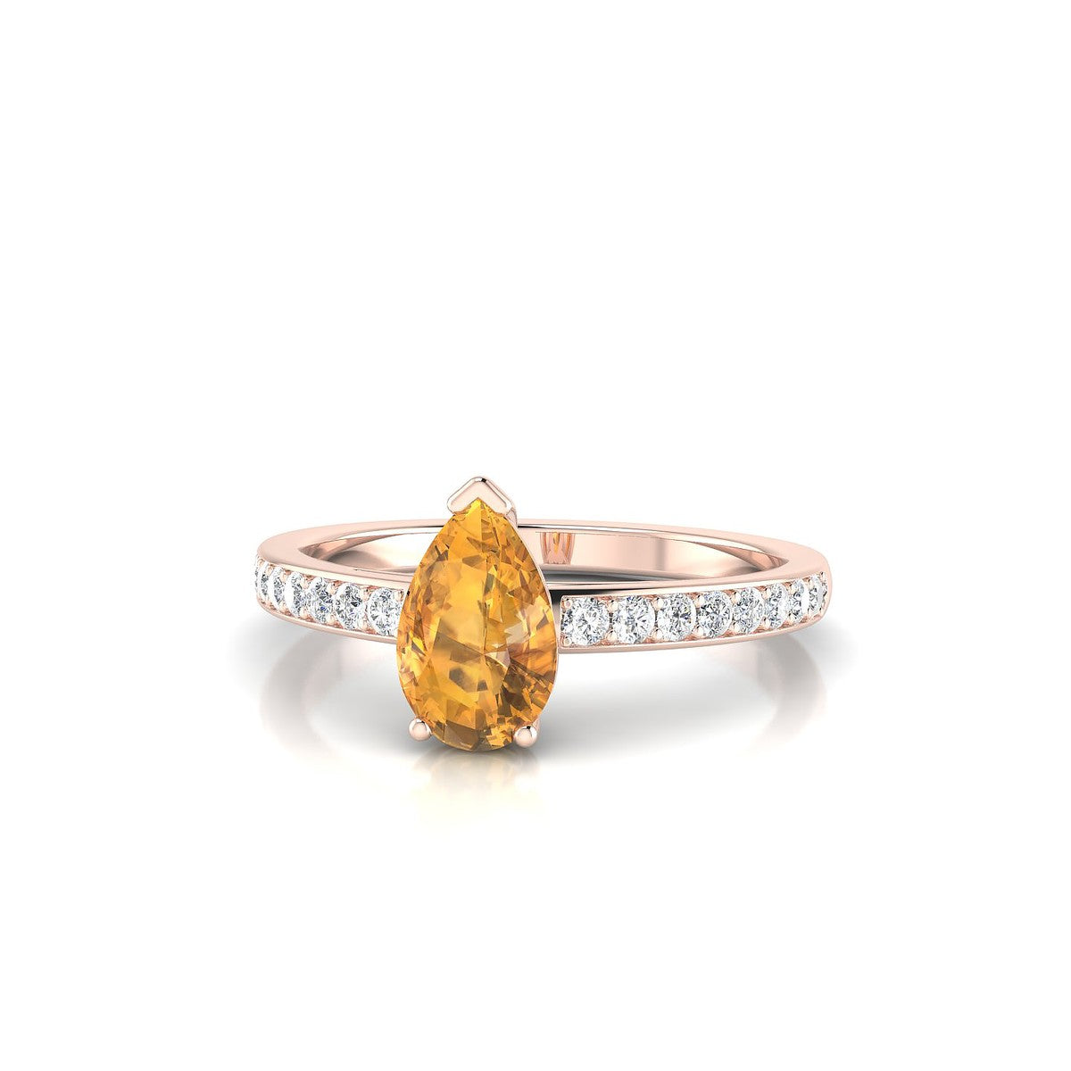 Promise | 18k Rose Gold 8 x 6 mm Pear Citrine Ring