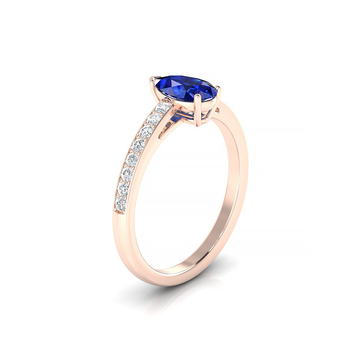 Promise | 18k Rose Gold 8 x 6 mm Pear Sapphire Ring