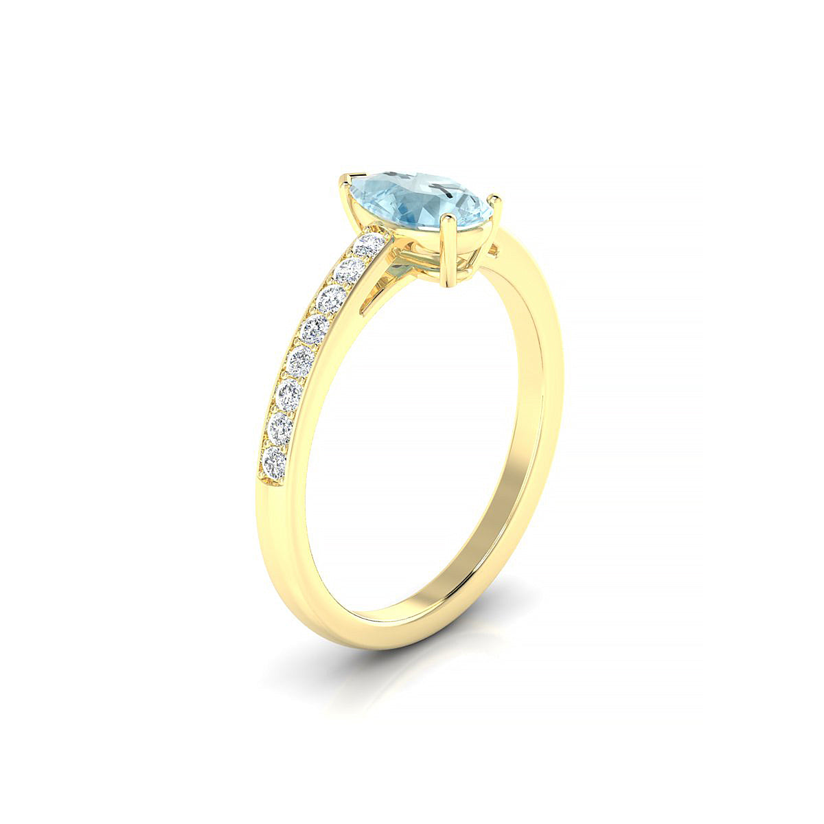 Promise | 18k Yellow Gold 8 x 6 mm Pear Aquamarine Ring