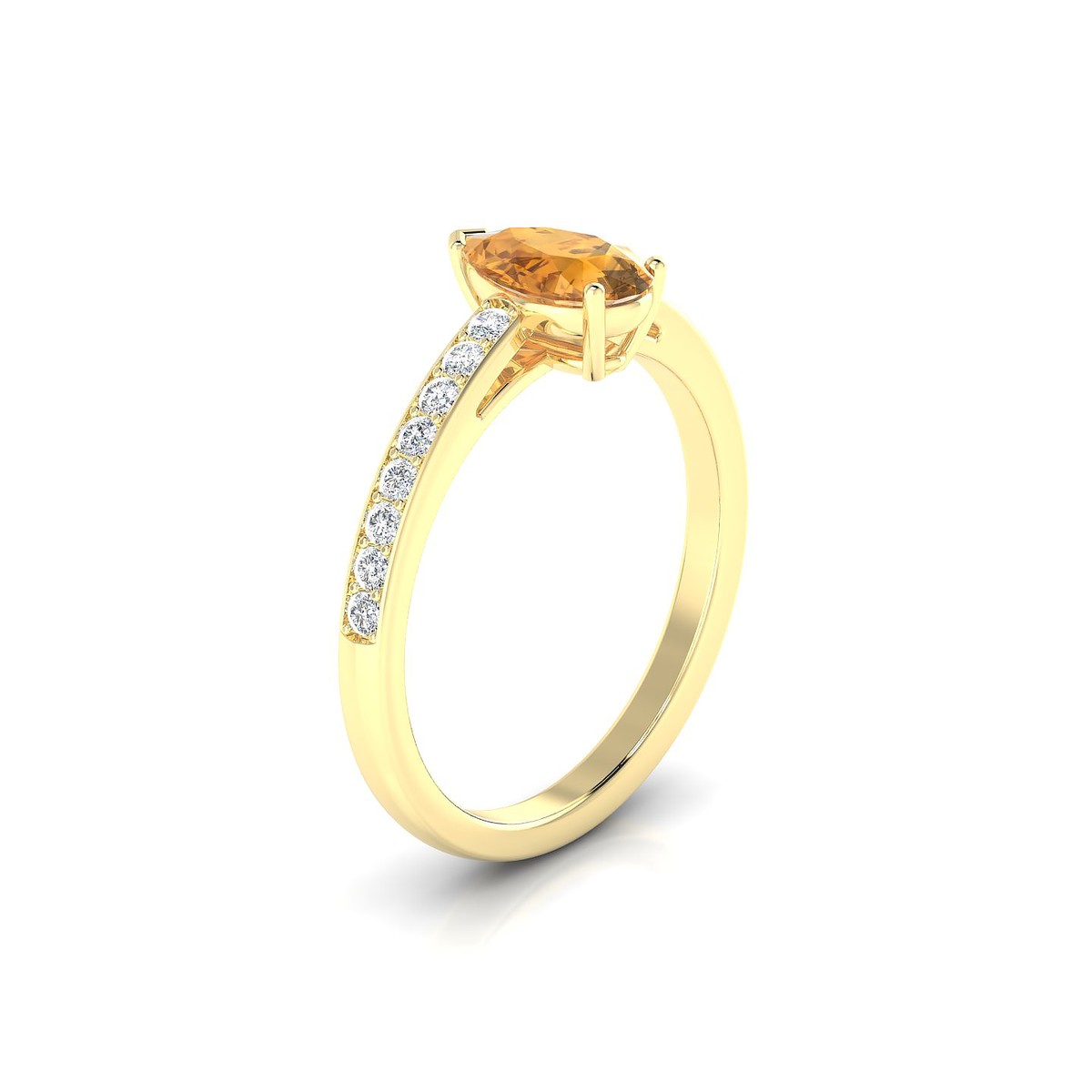 Promise | 18k Yellow Gold 8 x 6 mm Pear Citrine Ring