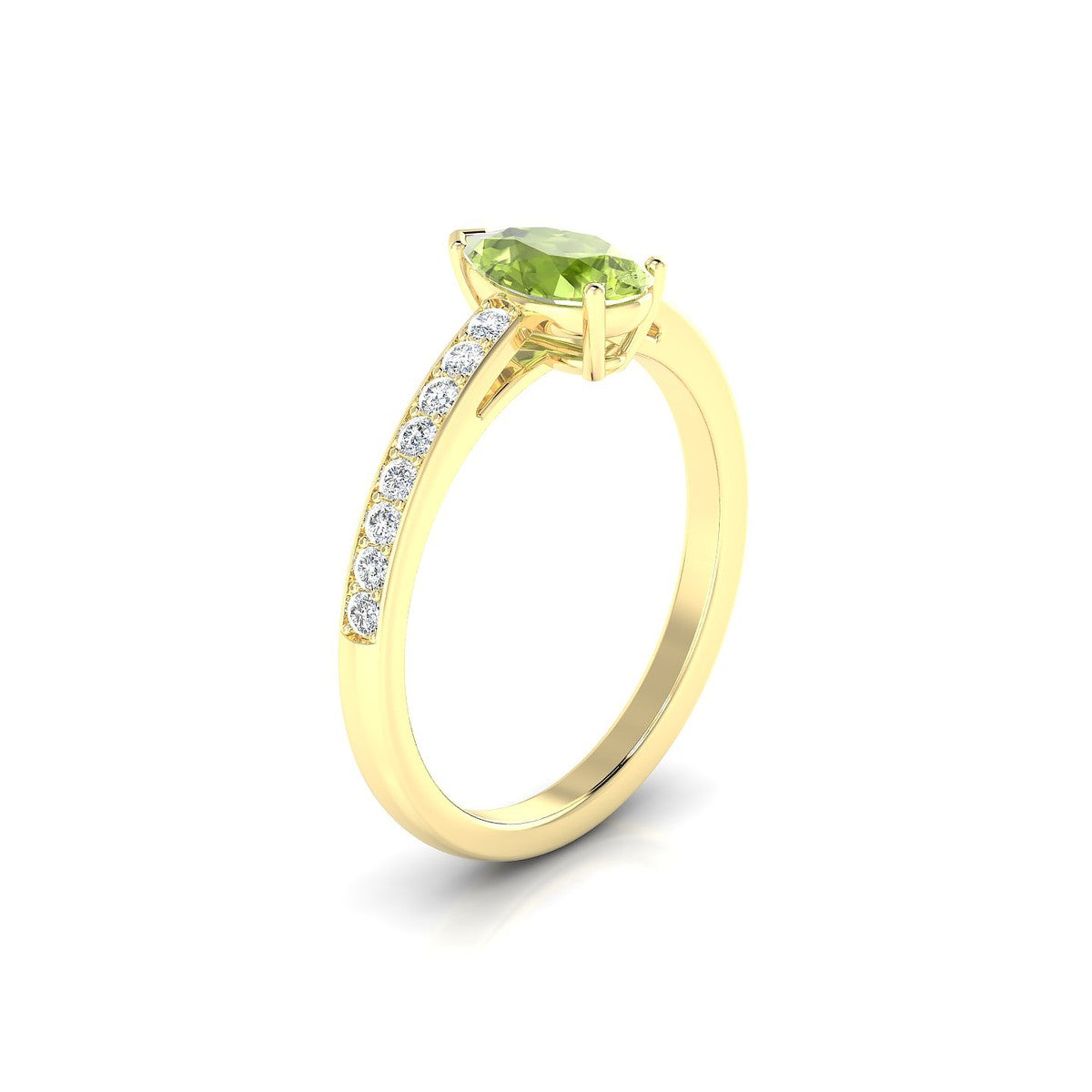 Promise | 18k Yellow Gold 8 x 6 mm Pear Peridot Ring
