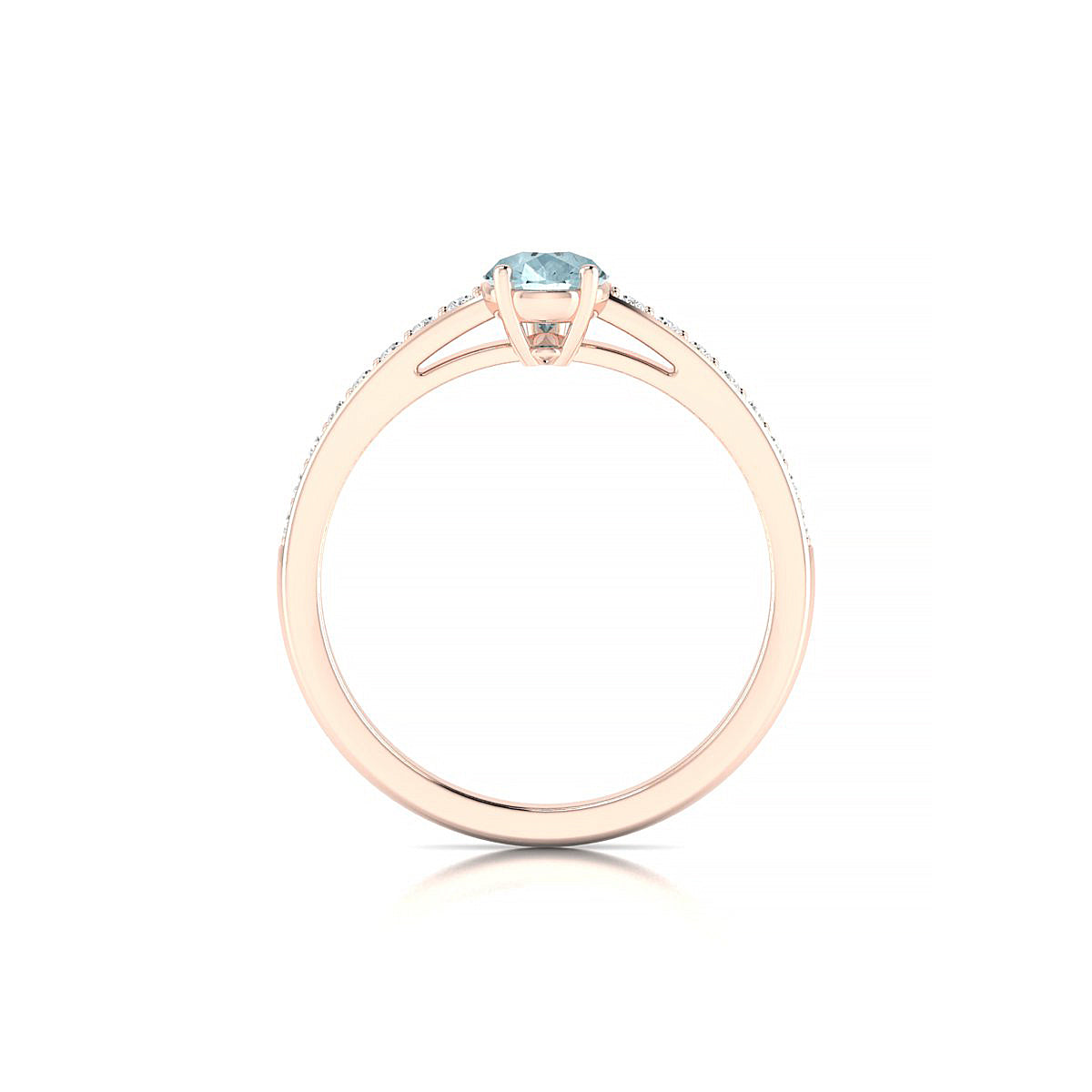 Promise | 18k Rose Gold 8 x 6 mm Pear Aquamarine Ring
