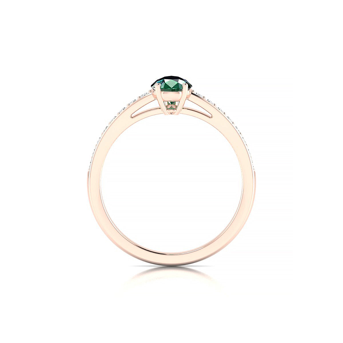 Promise | 18k Rose Gold 8 x 6 mm Pear Emerald Ring