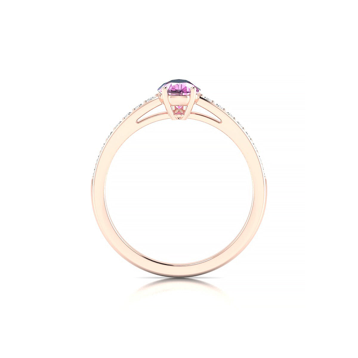 Promise | 18k Rose Gold 8 x 6 mm Pear Pink Sapphire Ring