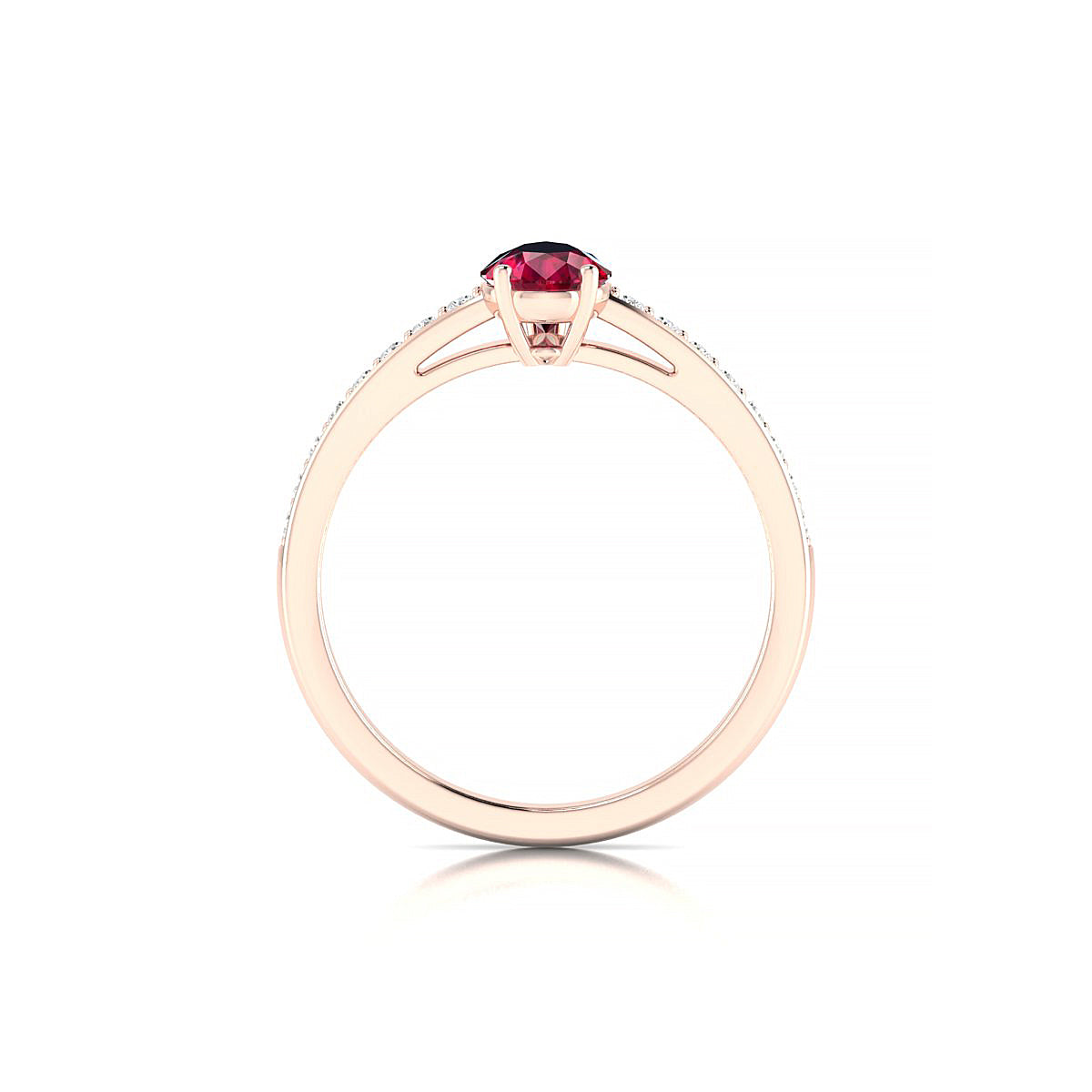 Promise | 18k Rose Gold 8 x 6 mm Pear Ruby Ring