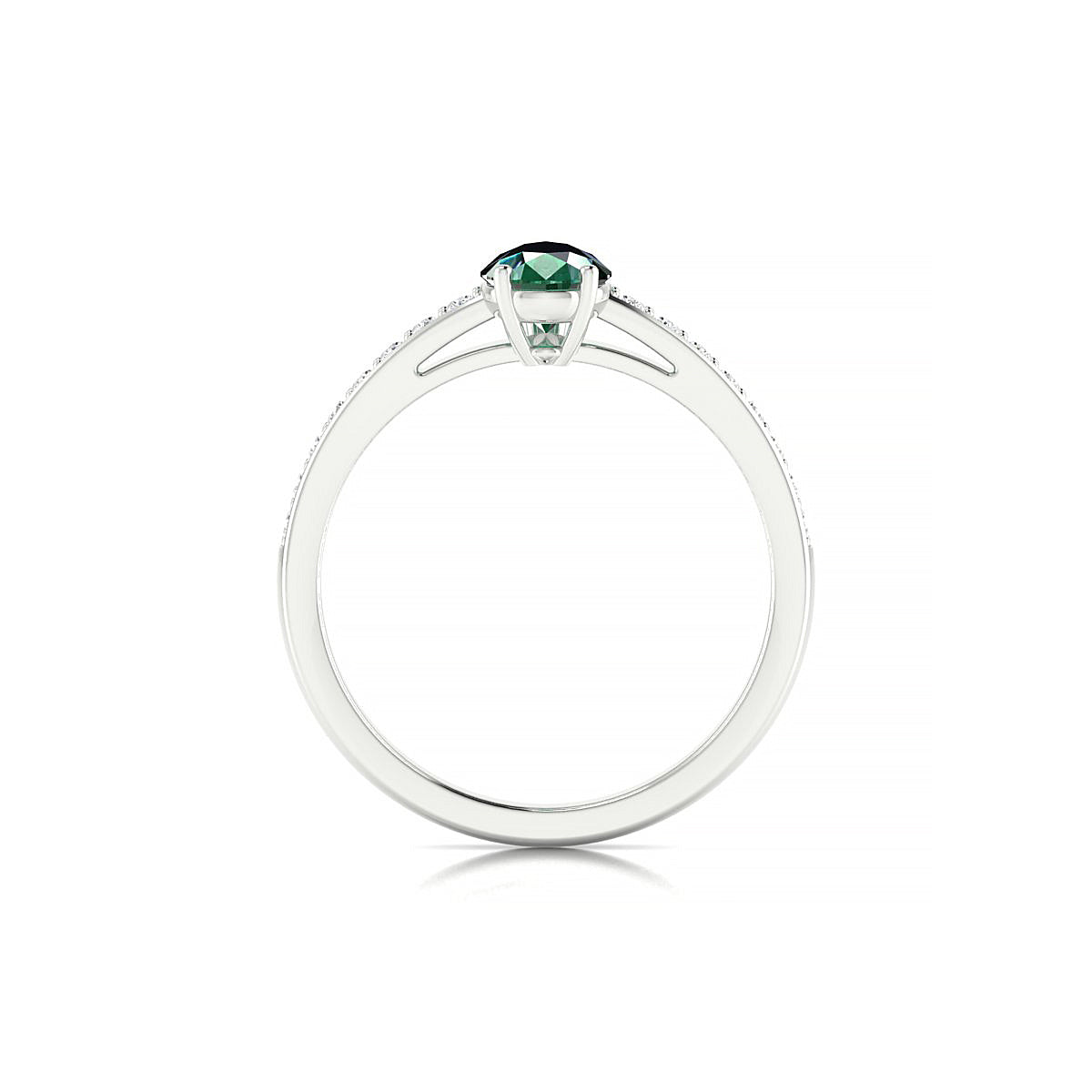 Promise | 18k White Gold 8 x 6 mm Pear Emerald Ring