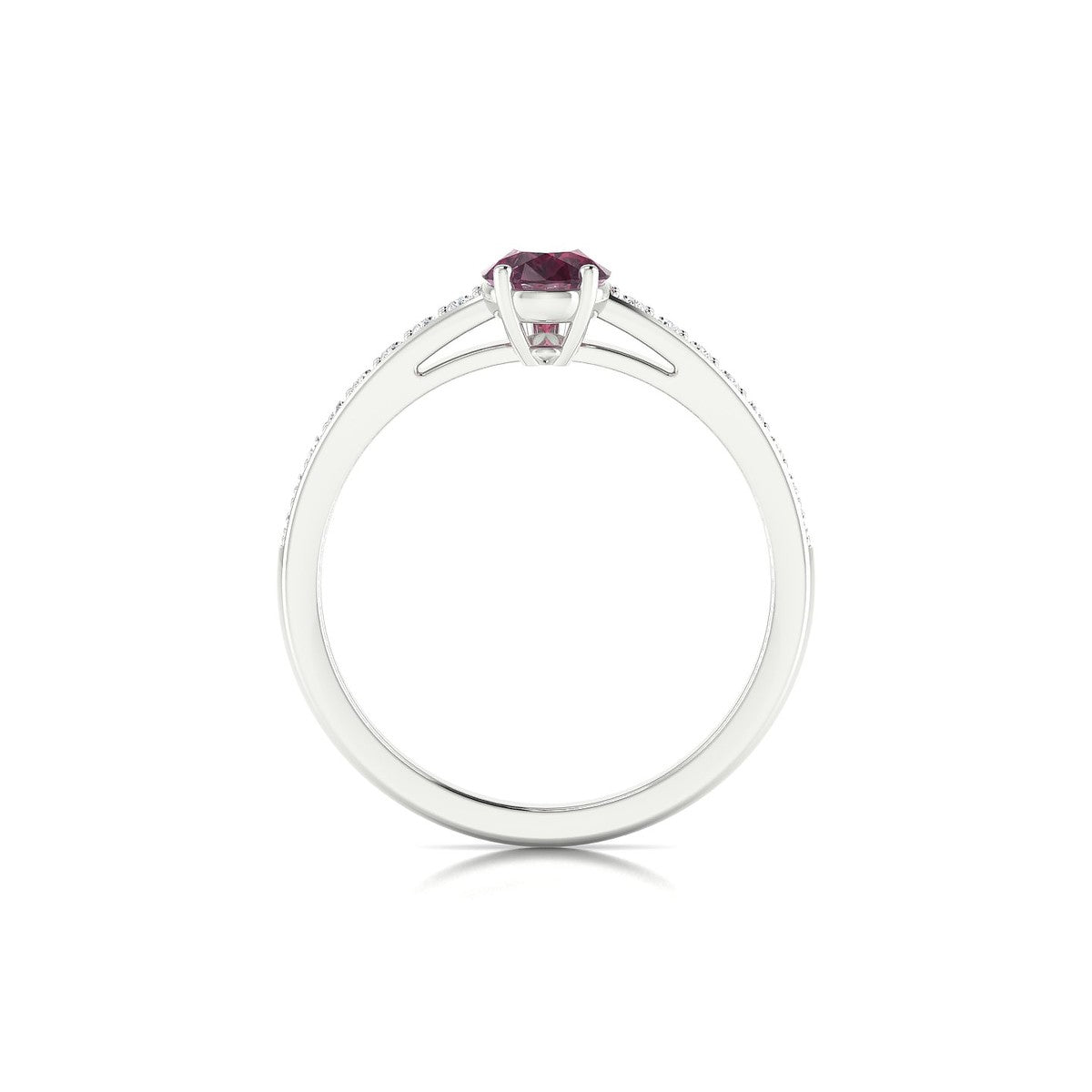 Promise | 18k White Gold 8 x 6 mm Pear Rhodolite Ring