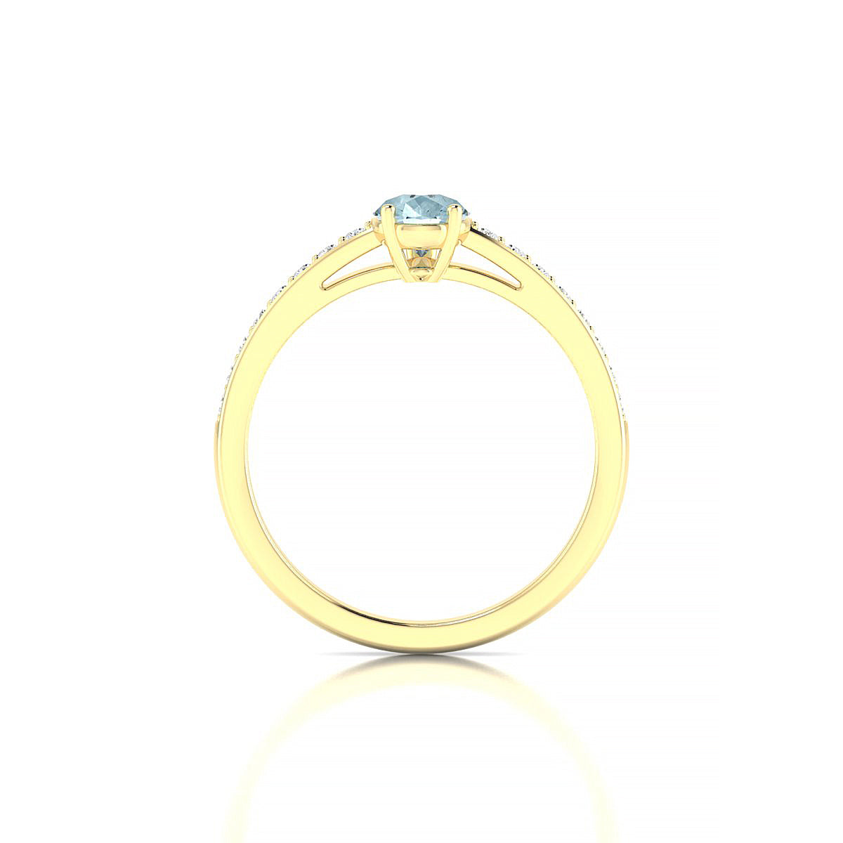 Promise | 18k Yellow Gold 8 x 6 mm Pear Aquamarine Ring