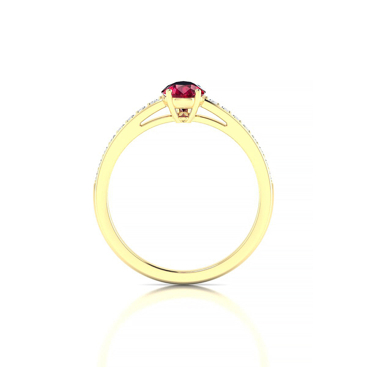 Promise | 18k Yellow Gold 8 x 6 mm Pear Ruby Ring