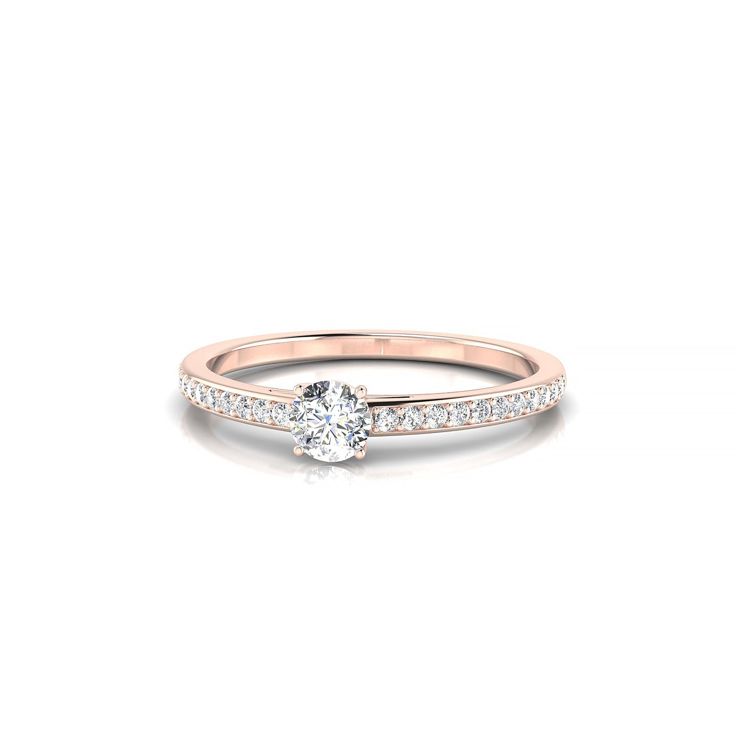 Promise | 18k Rose Gold 3.7 mm Round Diamond Ring