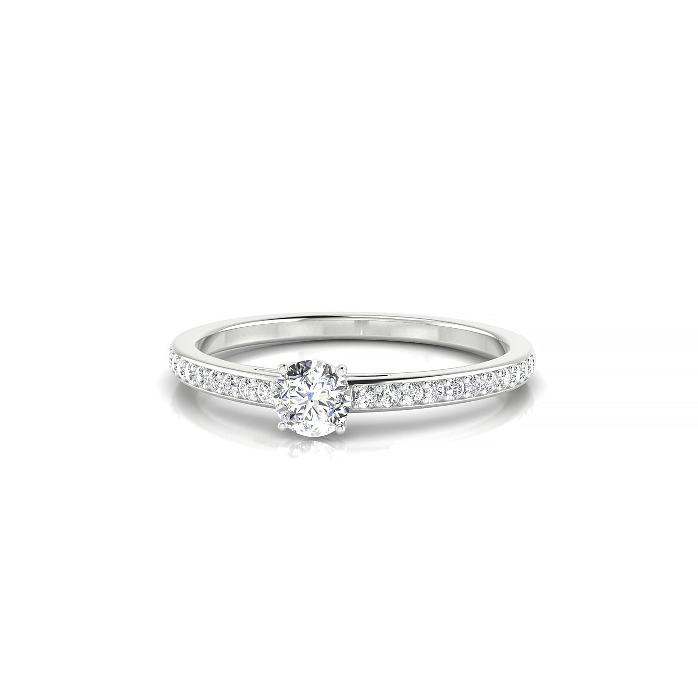 Promise | 18k White Gold 3.7 mm Round Diamond Ring