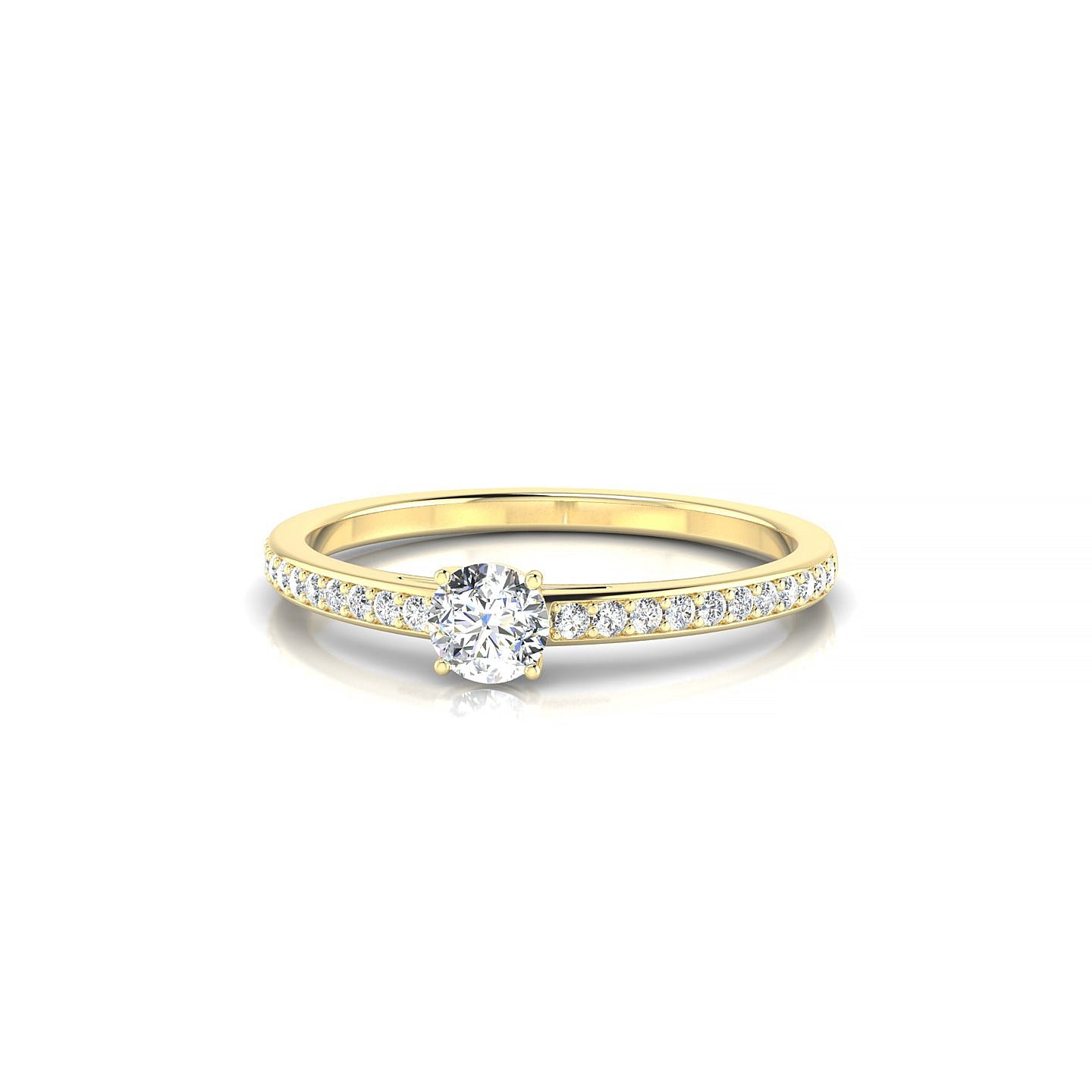 Promise | 18k Yellow Gold 3.7 mm Round Diamond Ring