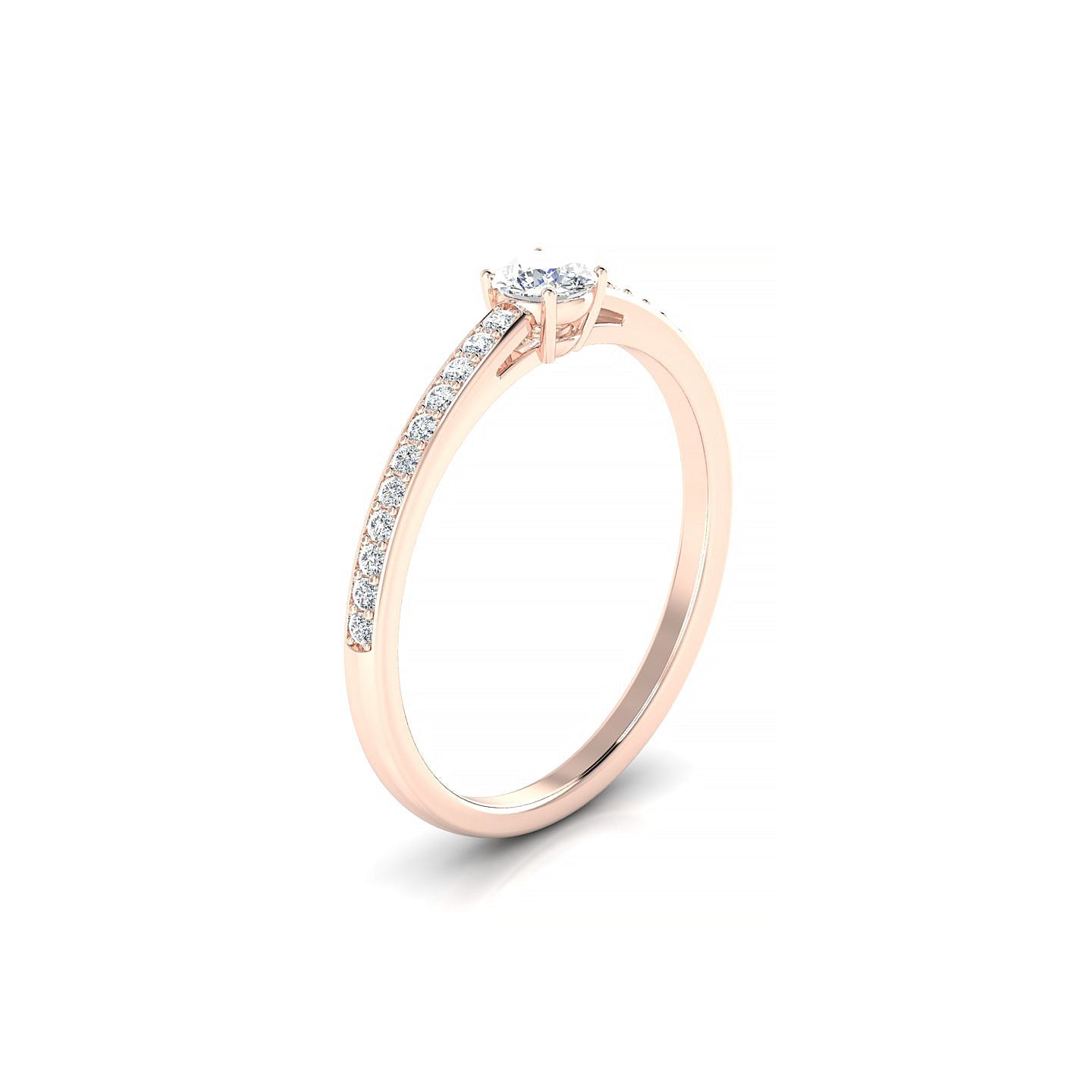 Promise | 18k Rose Gold 3.7 mm Round Diamond Ring