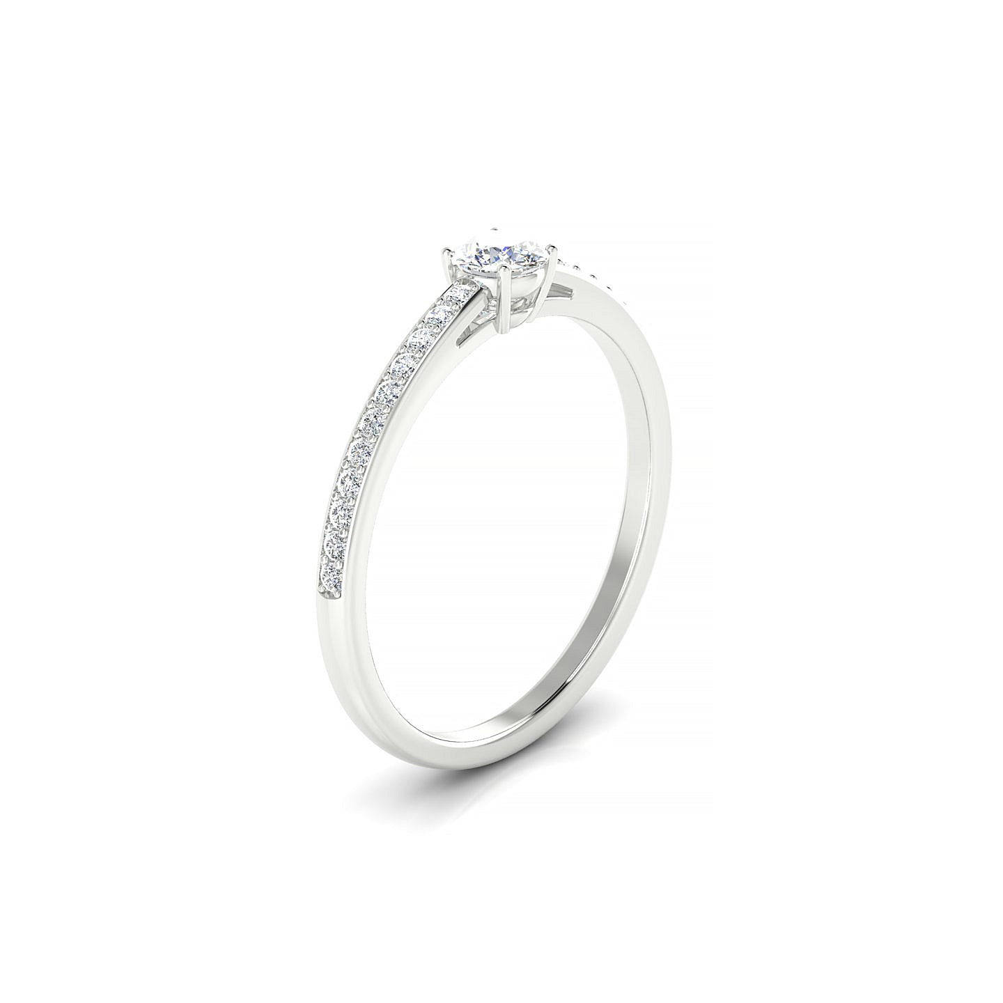 Promise | 18k White Gold 3.7 mm Round Diamond Ring