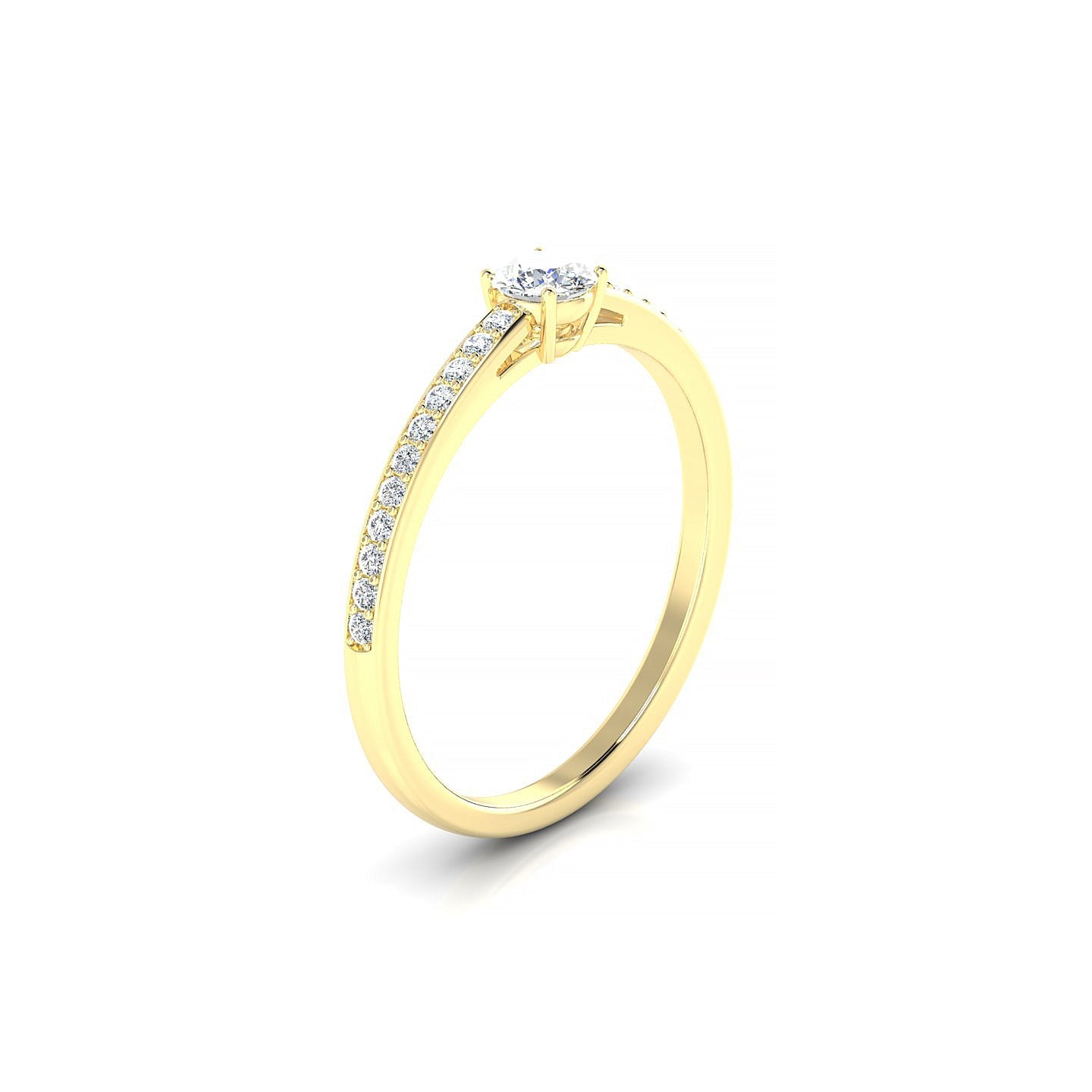 Promise | 18k Yellow Gold 3.7 mm Round Diamond Ring