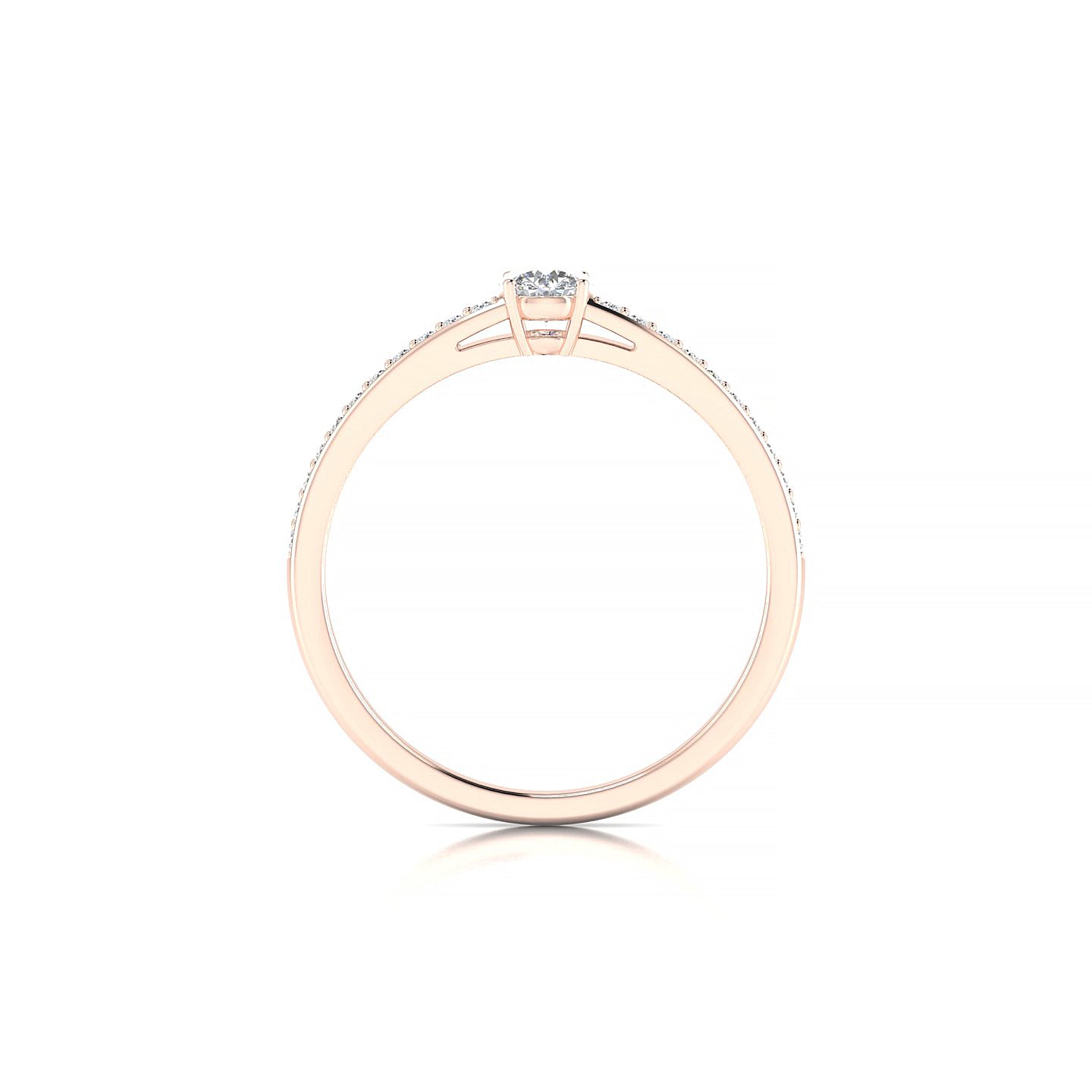 Promise | 18k Rose Gold 3.7 mm Round Diamond Ring