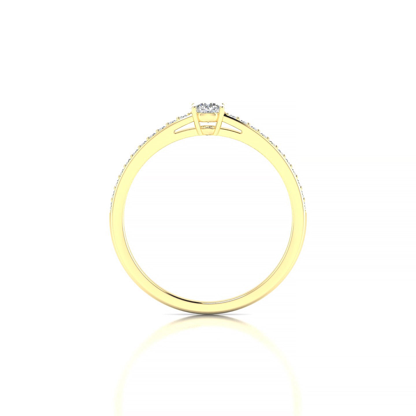 Promise | 18k Yellow Gold 3.7 mm Round Diamond Ring