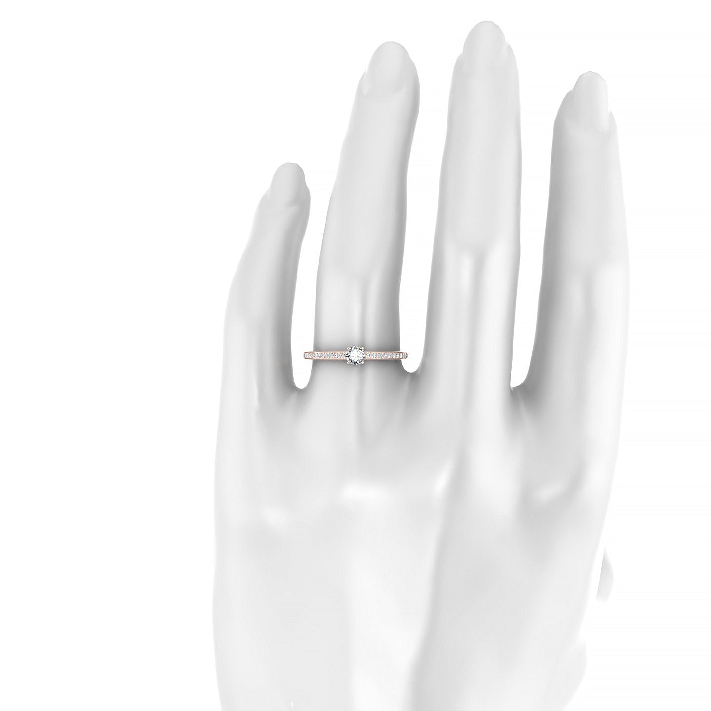 Promise | 18k Rose Gold 3.7 mm Round Diamond Ring